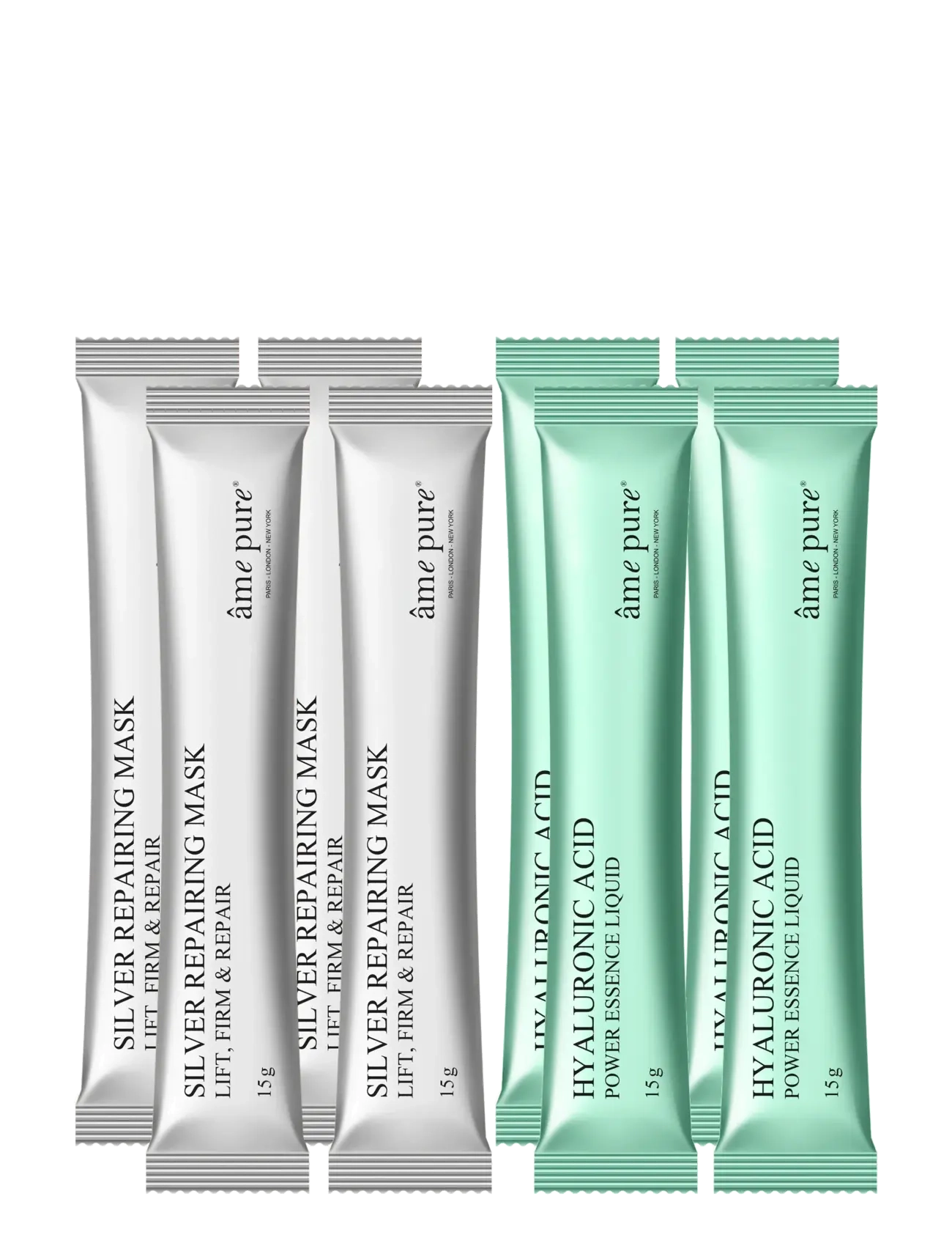 âme pure Jelly Glow Rubber Mask Silver 4 Pcs Peel-Off Face Mask Set, Anti-age Ansigtsmaske, Sølv, Str: 4 PCS