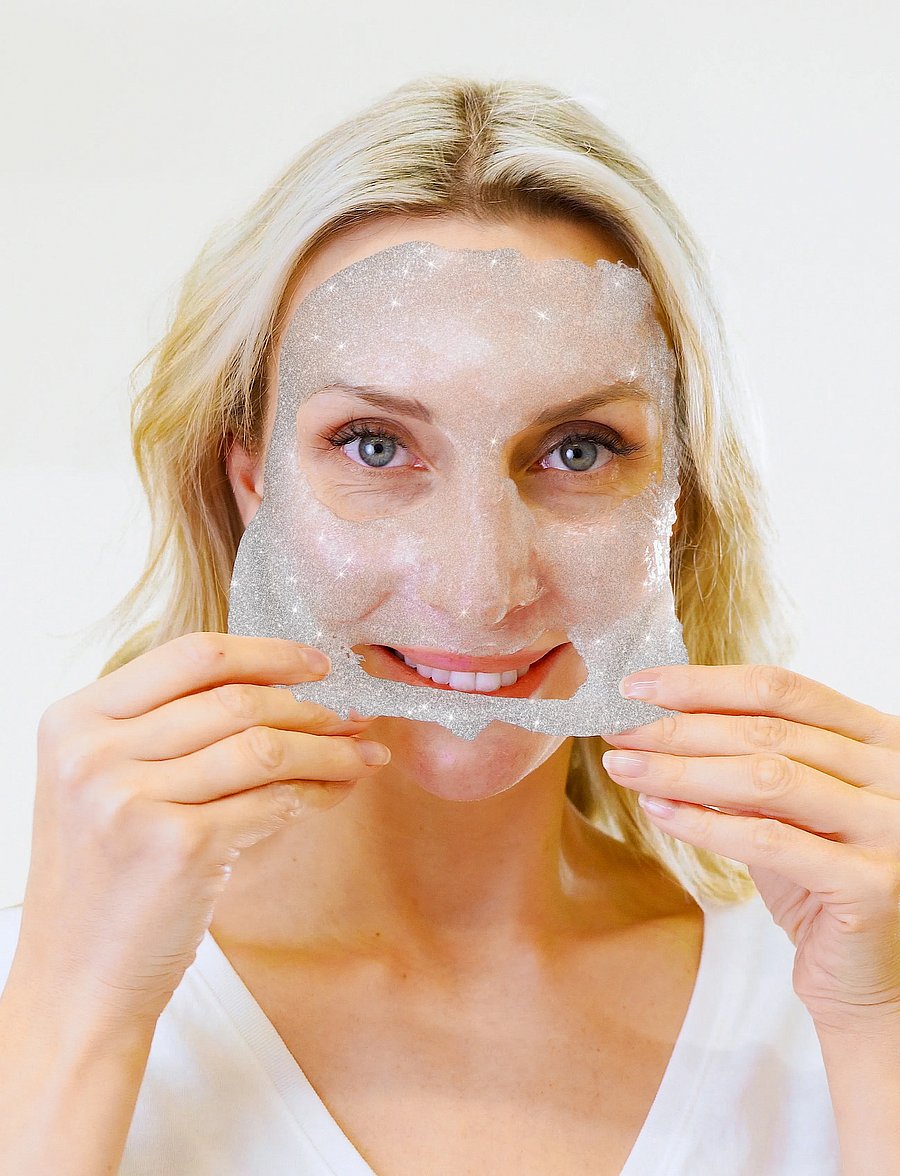 âme pure - Jelly Glow Rubber Mask Silver 4 pcs - Peel-Off Face Mask Set - giftset - silver - 2