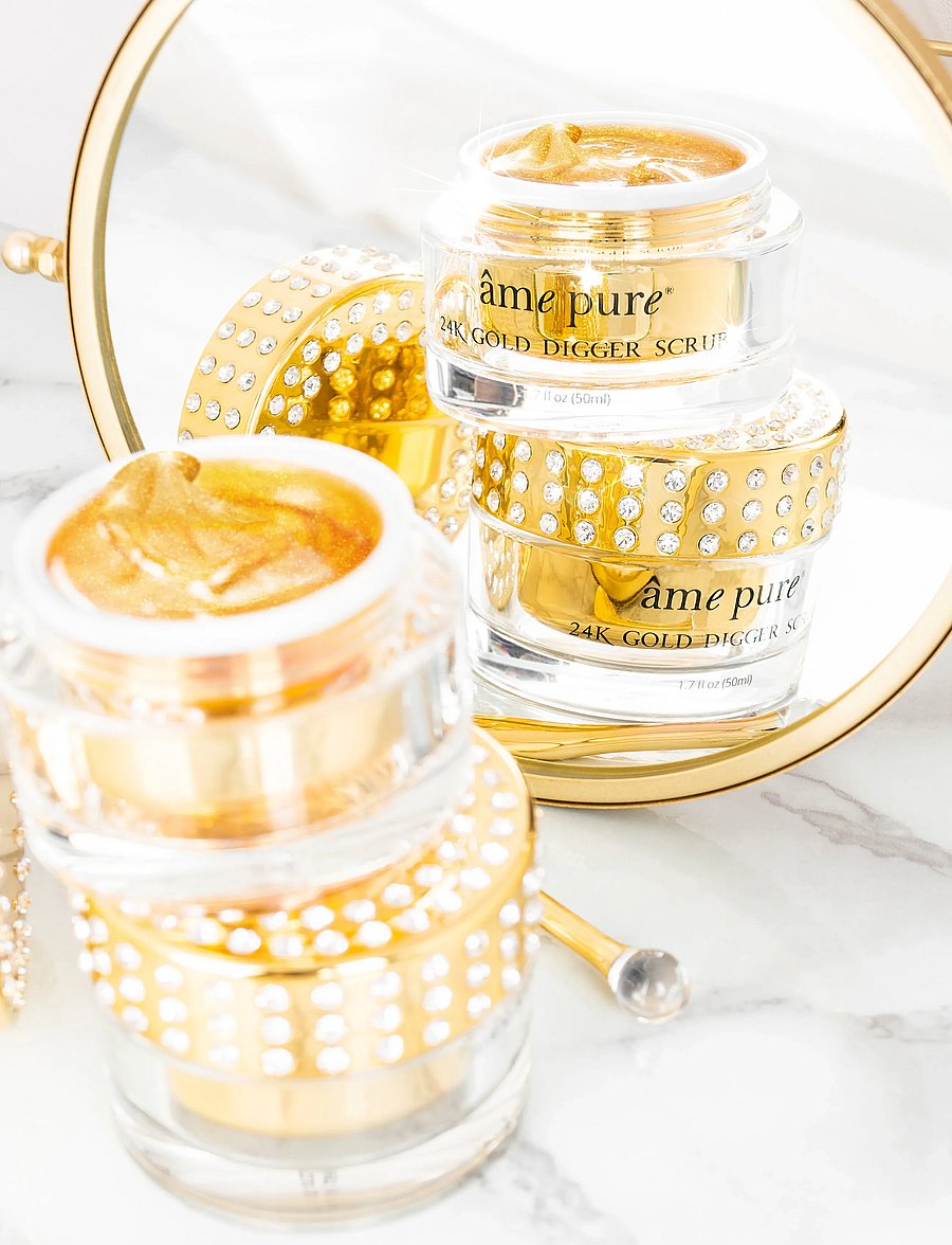 âme pure - 24K Gold Digger Scrub - Gold Face Exfoliator with Vitamin E - koorivad maskid - gold - 4