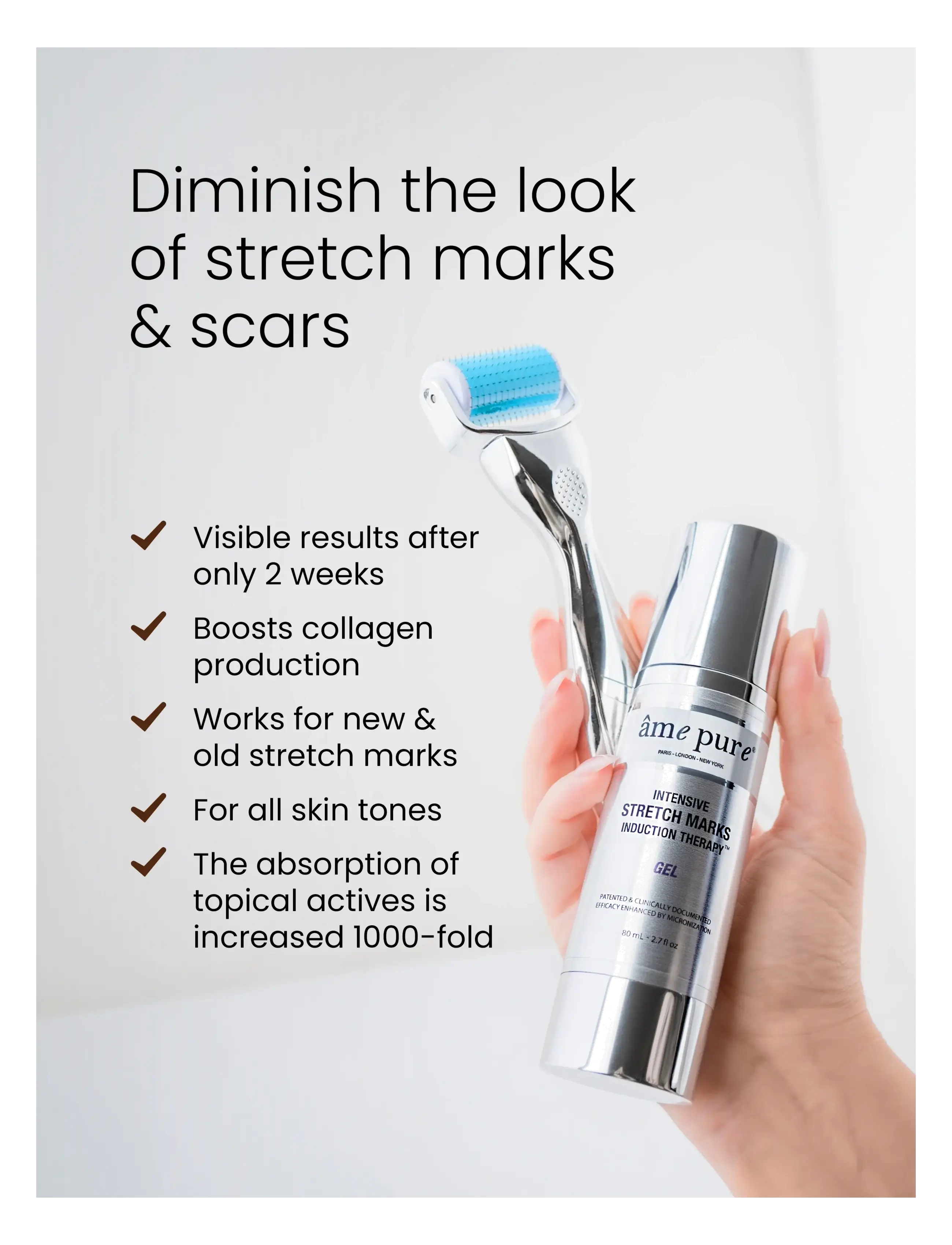 âme pure - Body Basic | Stretch Marks - Derma Roller Kit for Body - silver-blue - 2