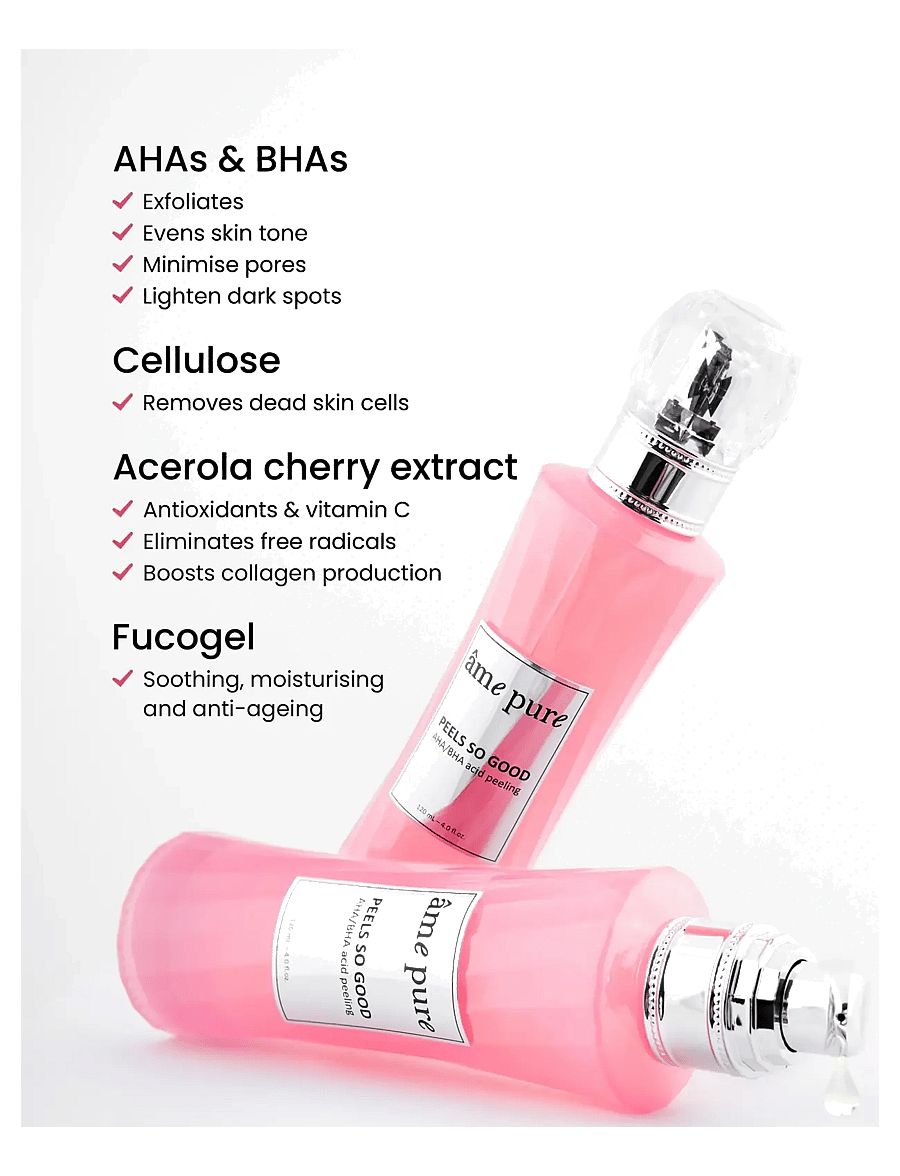 âme pure - Peels So Good - Gentle AHA BHA Fruit Acid Peeling Gel - näo koorimine - clear - 3