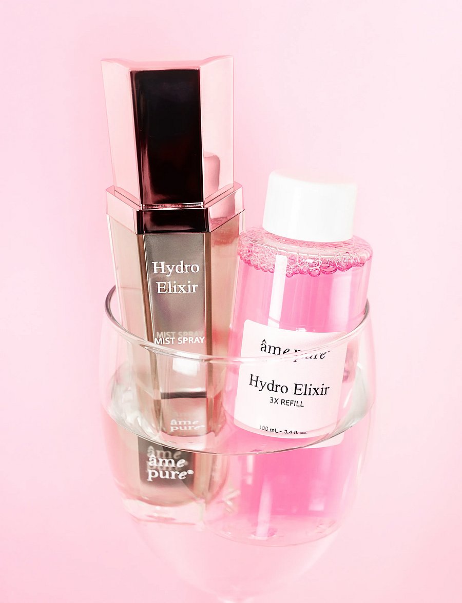 âme pure - Hydro Elixir Face Mist REFILL - 3 x Refill Bottle - pink - 4