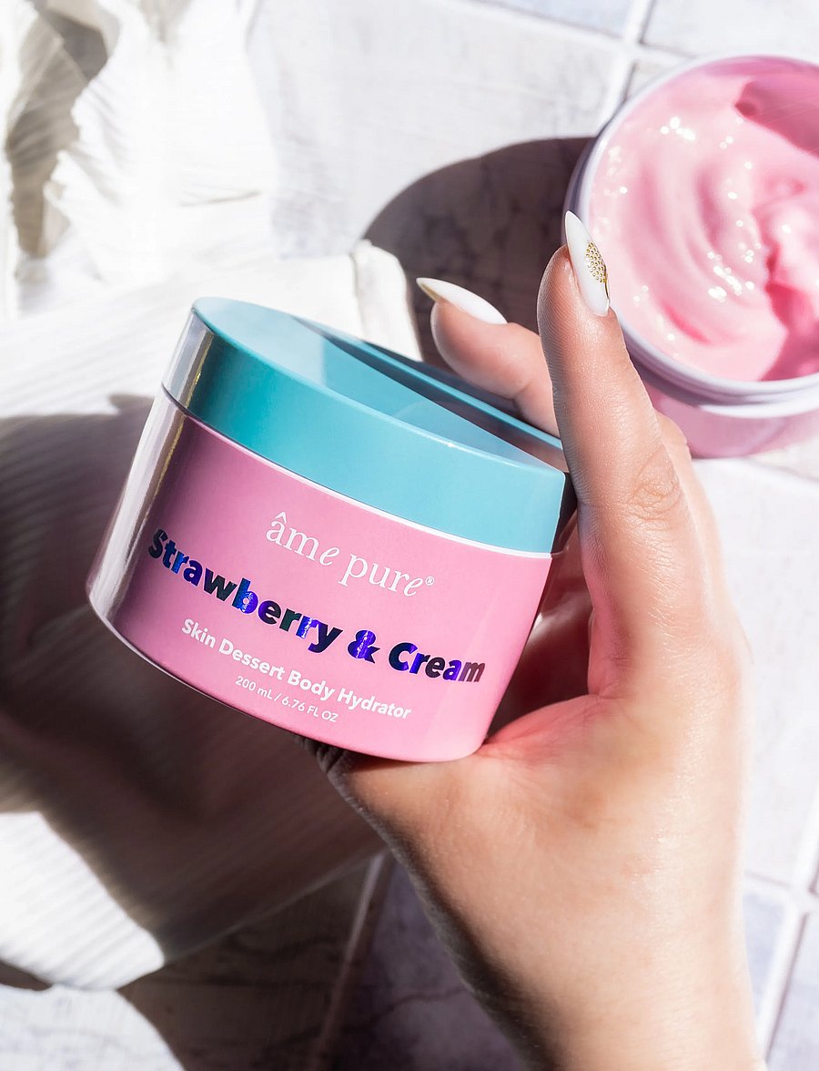 âme pure - Strawberry & Cream Skin Dessert - Dry Skin Body Moisturizer - kreemid - pink - 0