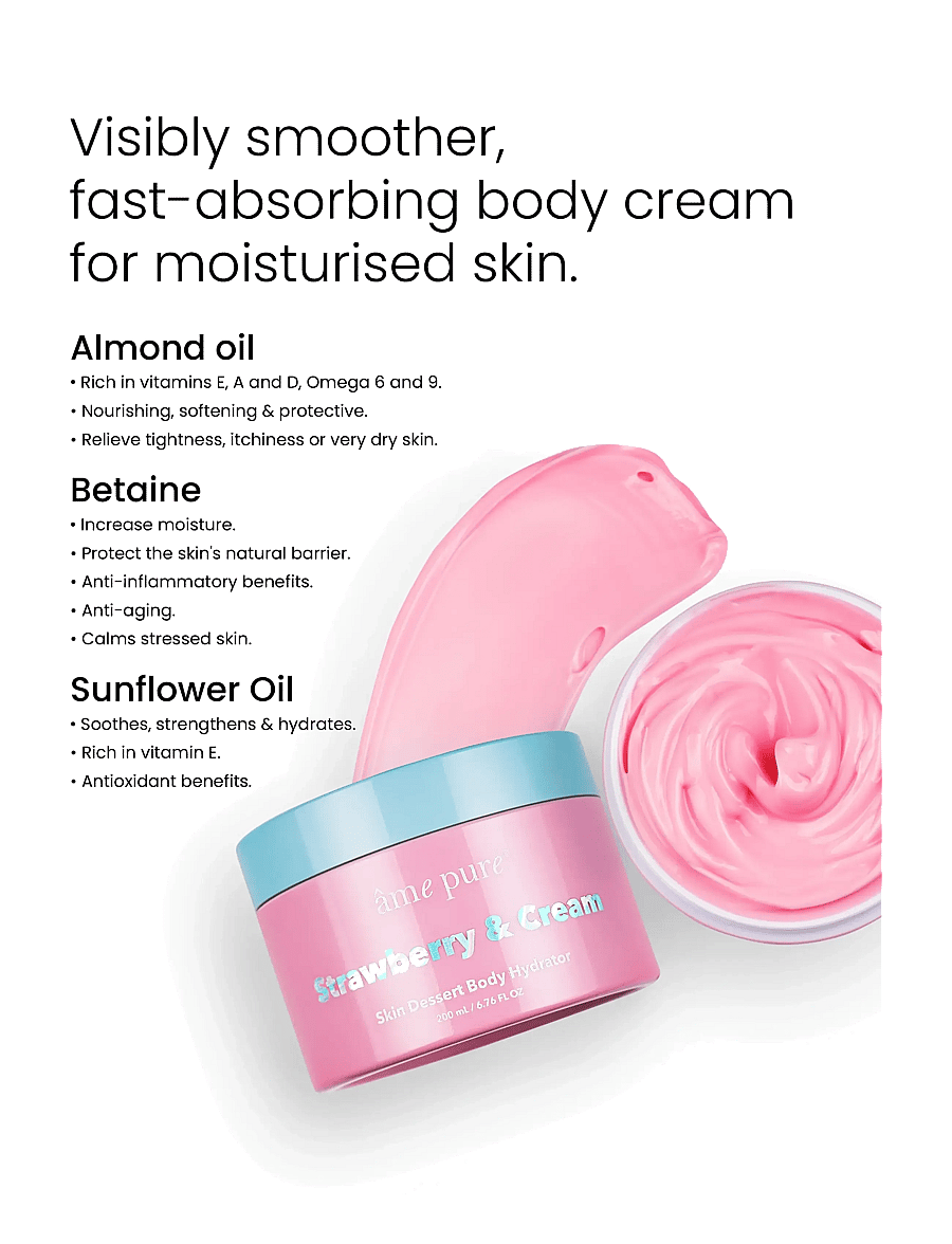 âme pure - Strawberry & Cream Skin Dessert - Dry Skin Body Moisturizer - kreemid - pink - 2
