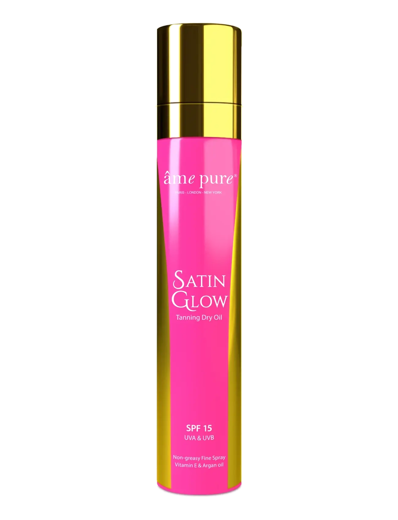 âme pure Satin Glow Sunscreen Tanning Dry Oil Spray | Spf 15, Lotion, Nude, Str: 140 ML