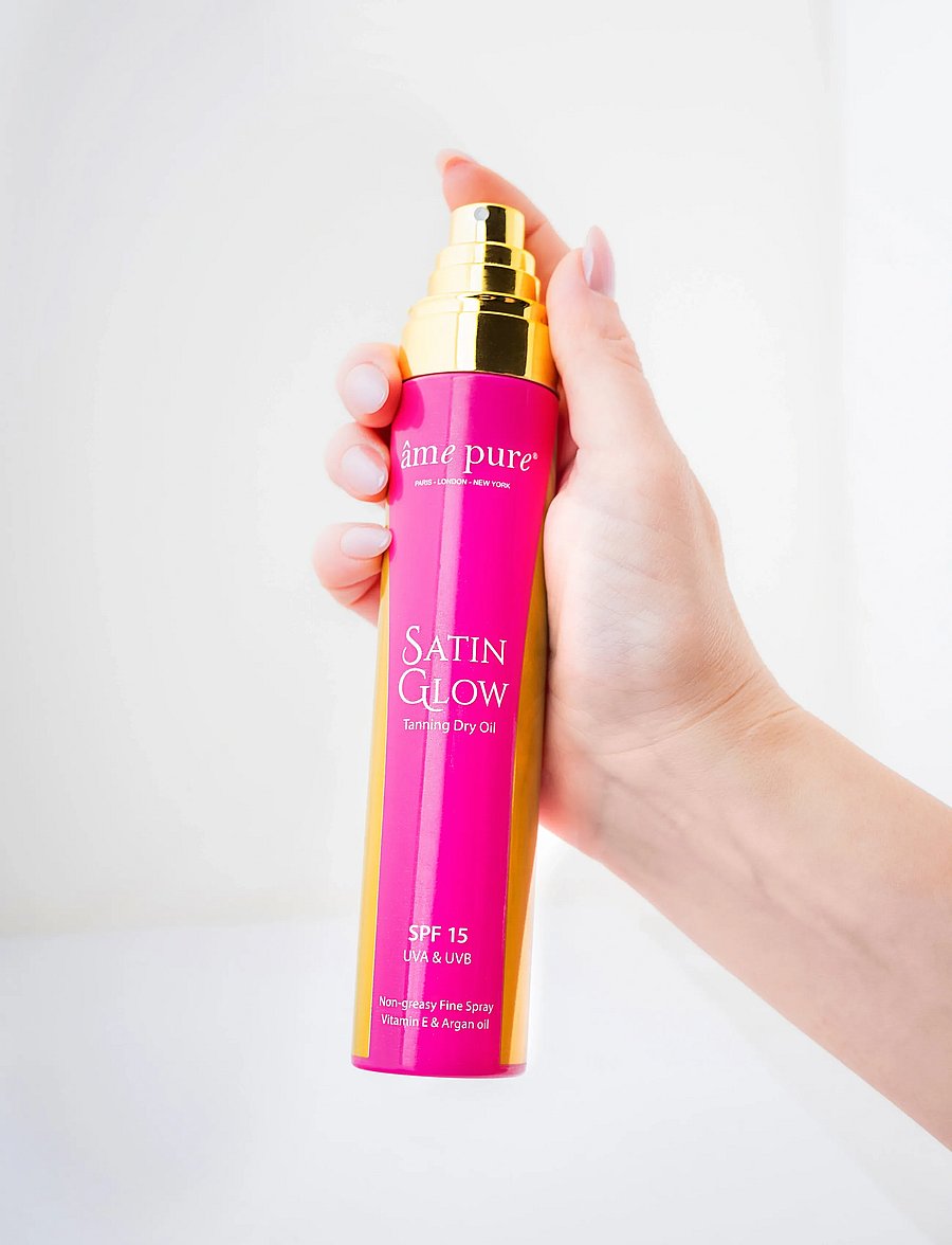 âme pure - Satin Glow - Sunscreen Tanning Dry Oil Spray | SPF 15 - kreem - clear - 0