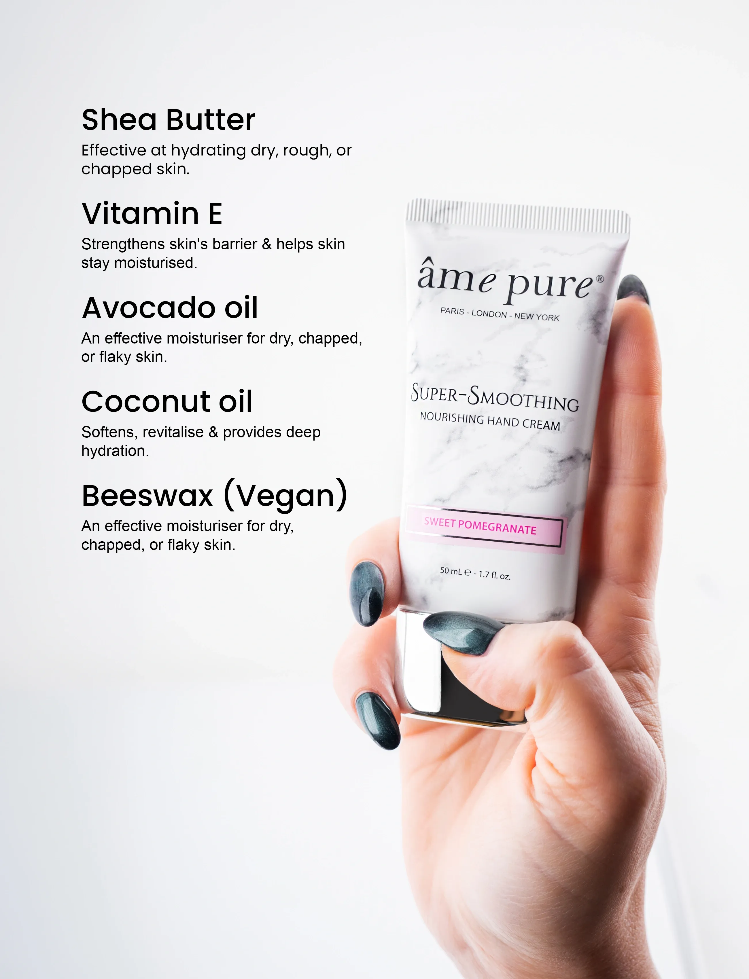 âme pure - Super-Smoothing Hand Cream for Dry Hands with Vitamin E - handvård - pink - 5