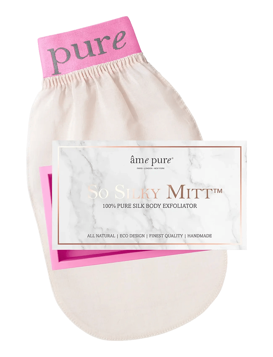 âme pure - So Silky Mitt - 100% Pure Silk Exfoliating Body Peel Glove - pink - 1
