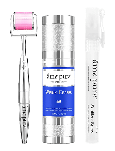 Wrinkleraser Basic - Anti-Age Microneedling Derma Roller Kit - Gua Sha & Jade Roller