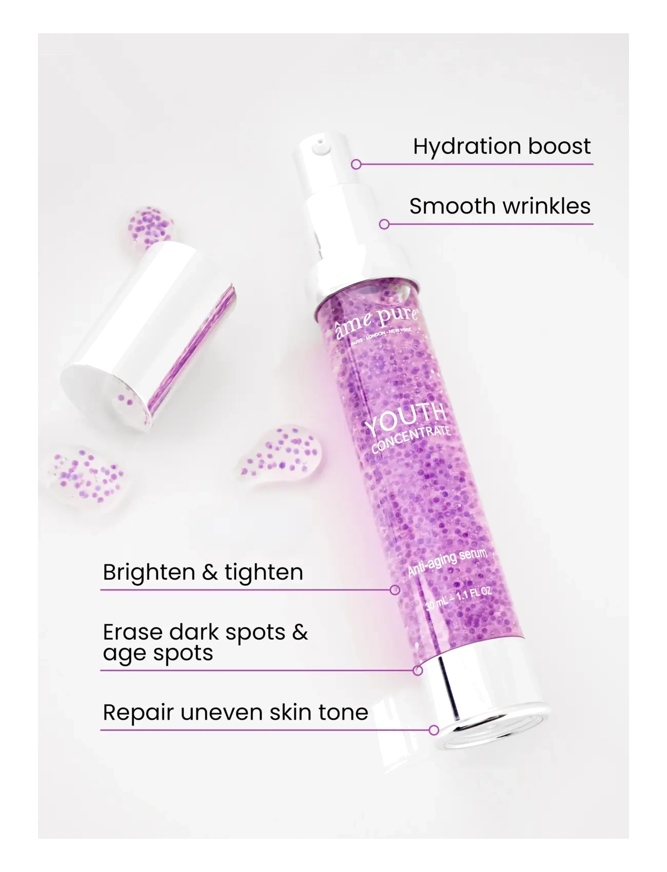 âme pure - Youth Concentrate - Anti-Aging Face Serum with 42% Actives - serum - purple - 2