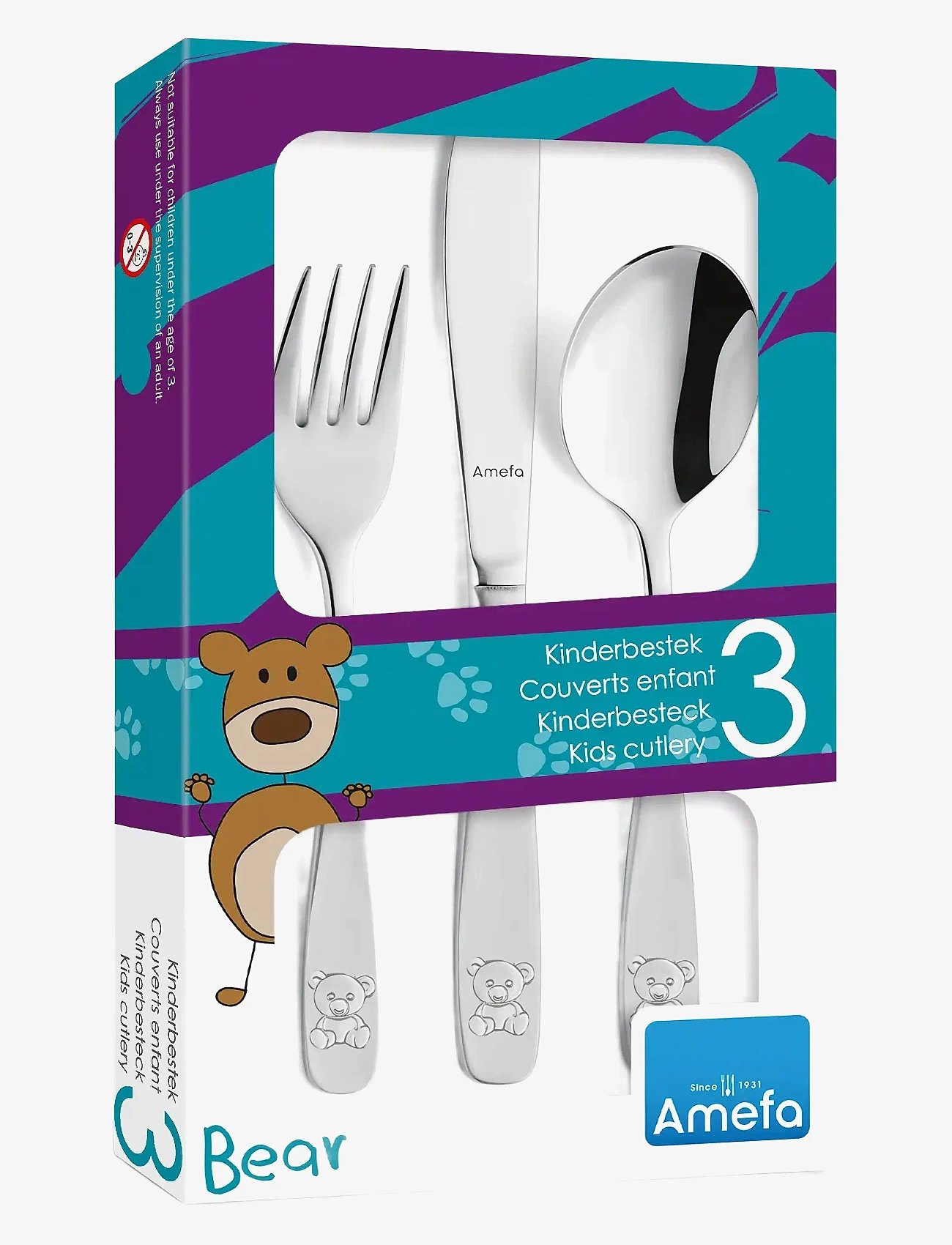 Amefa - Children Cutlery Set Bear 3-psc - bestik - stainless sttel - 2