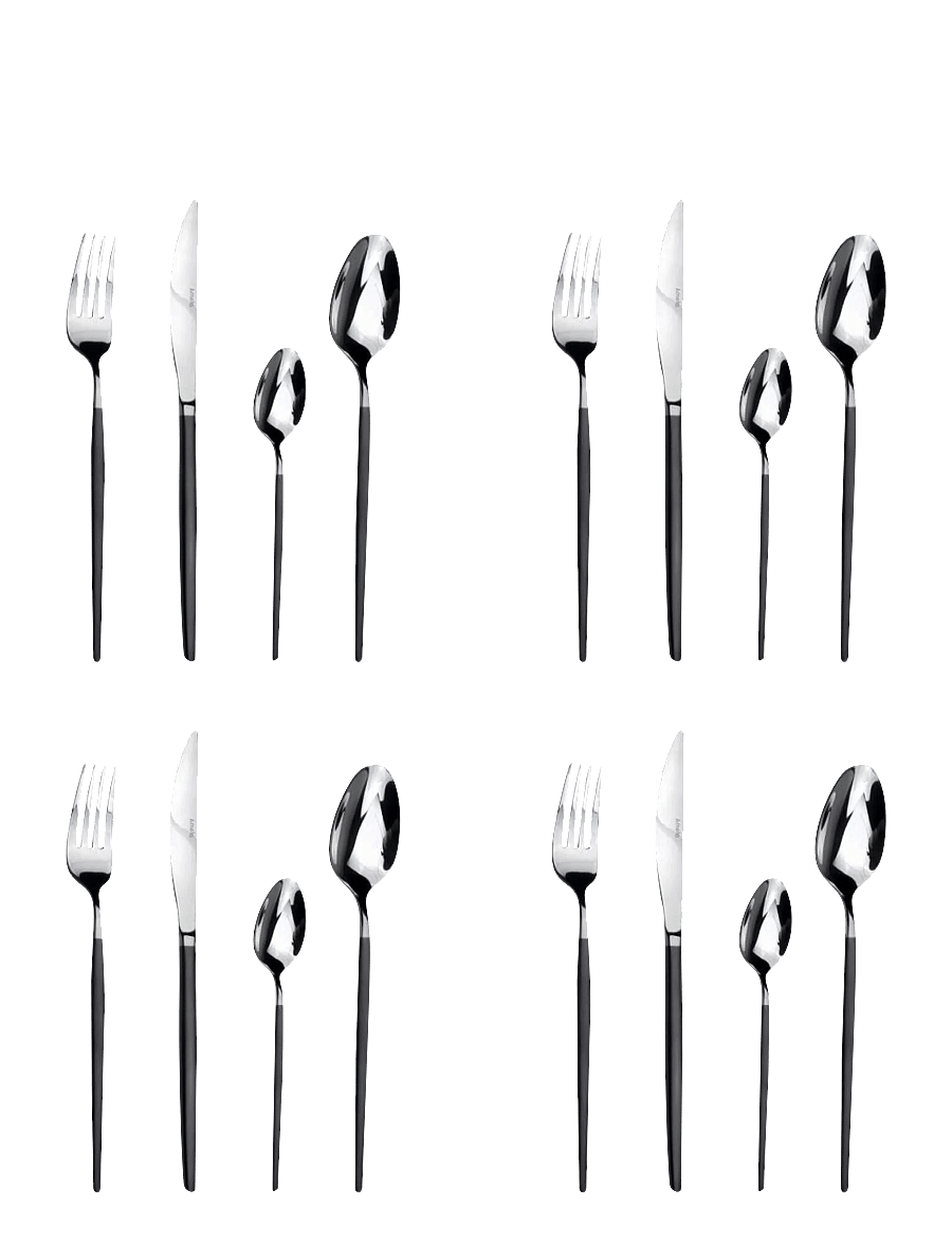 Amefa - Soprano Cutlery Set 16-pcs - söögiriistakomplektid - black - 0