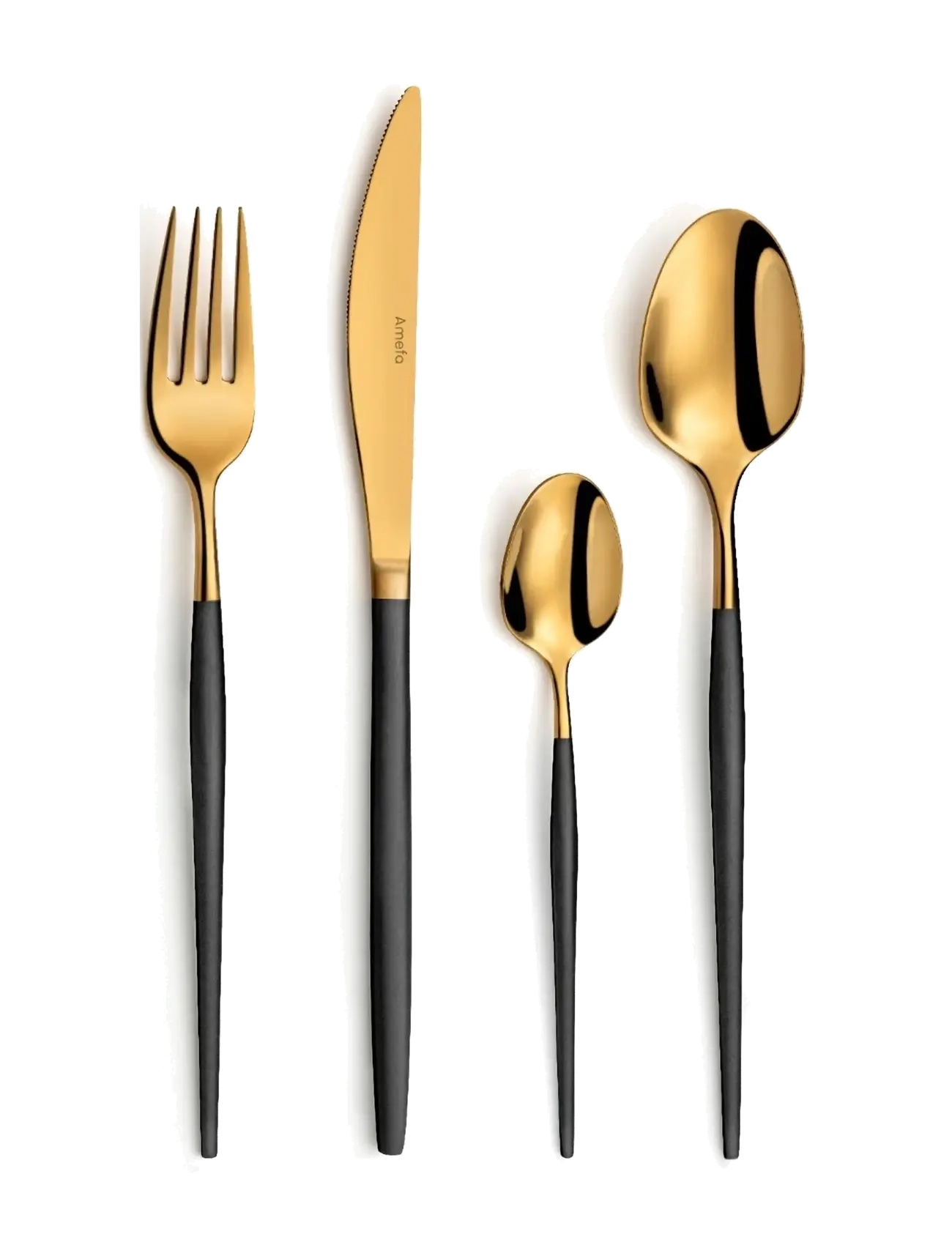 Soprano Cutlery Set 16-pcs - BLACK/CHAMPAGNE