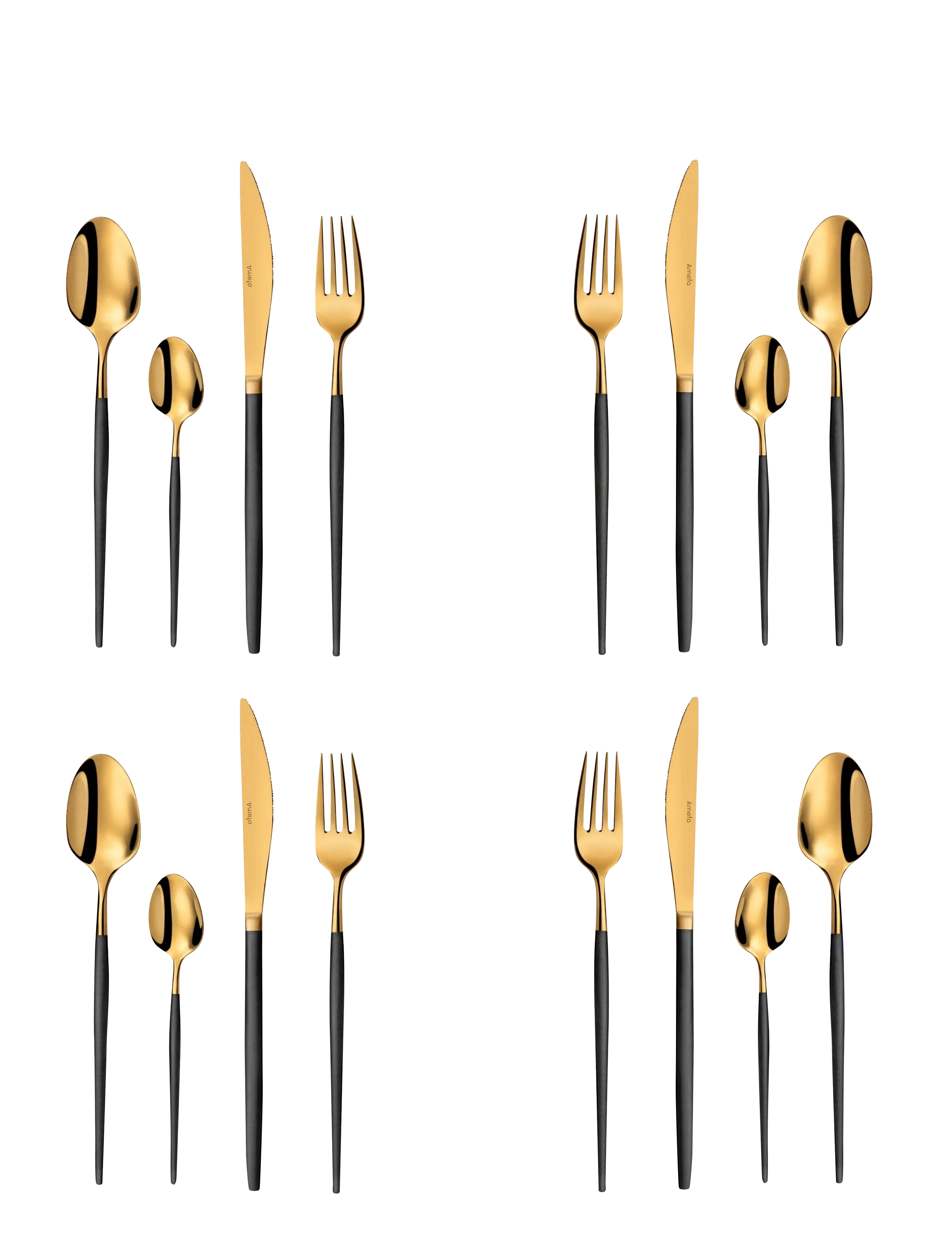Amefa Soprano Cutlery Set 16-pcs - Sügispakkumised - BLACK/CHAMPAGNE / gold