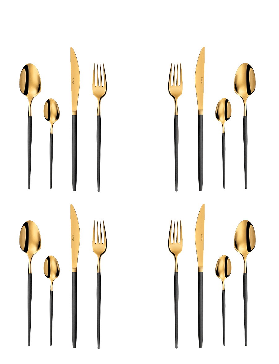 Amefa - Soprano Cutlery Set 16-pcs - söögiriistakomplektid - black/champagne - 1