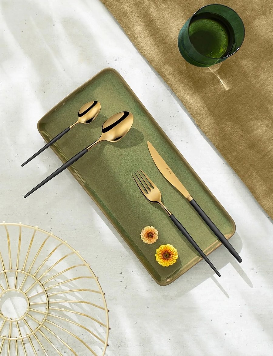 Amefa - Soprano Cutlery Set 16-pcs - söögiriistakomplektid - black/champagne - 0