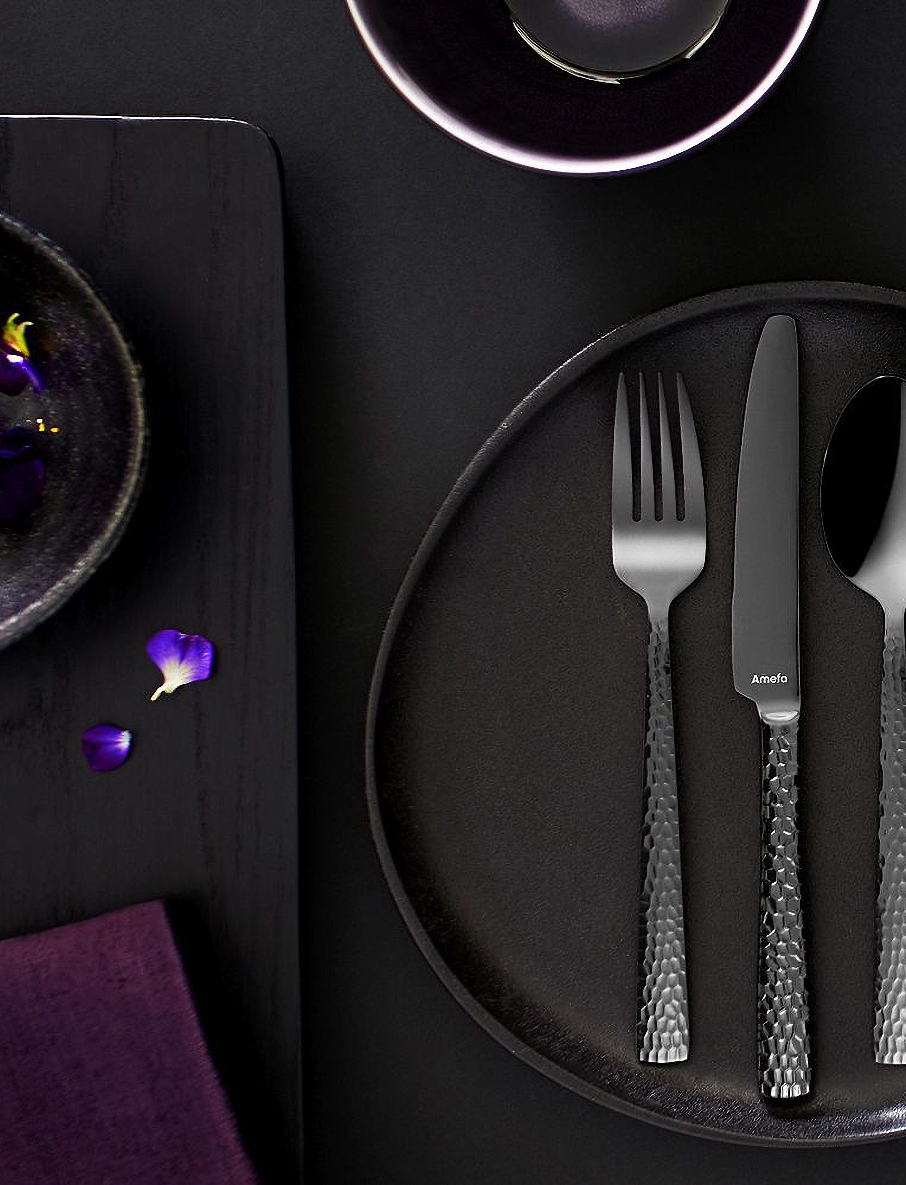 Amefa Felicity Cutlery Set 24-Pcs, One Size, Cutlery, Schwarz - Set, Homeware