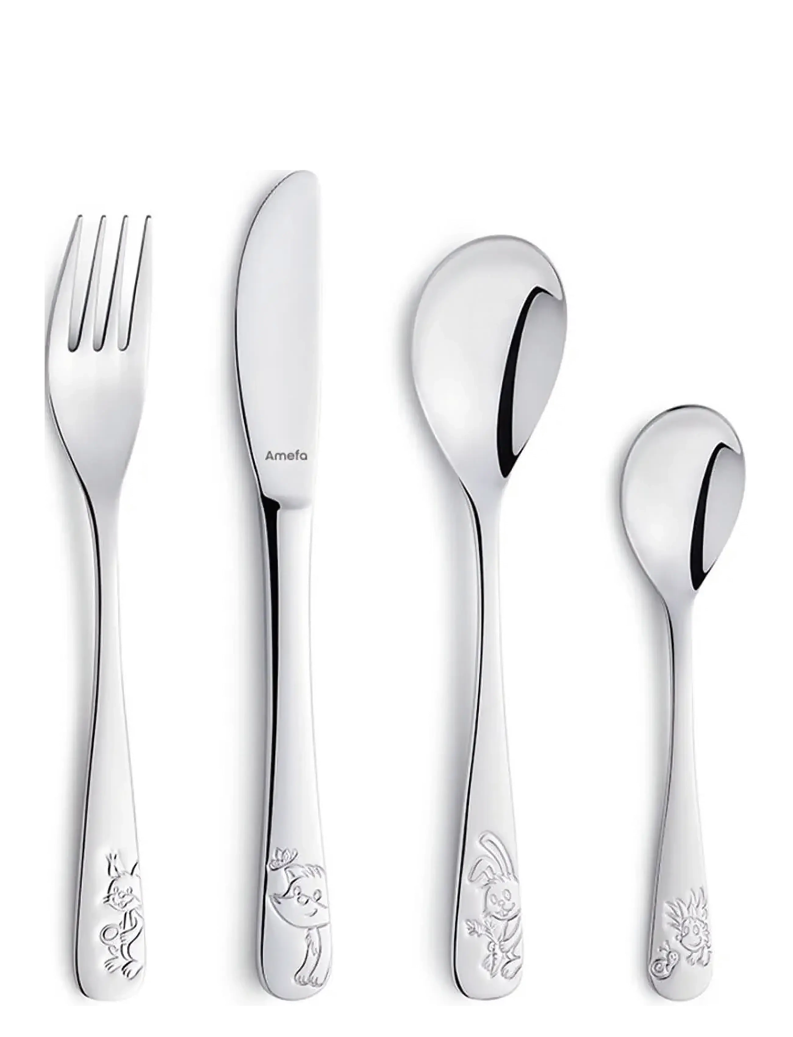 Amefa Barnbestick Forest Friends 4-psc - Amefa - STAINLESS STTEL / silver