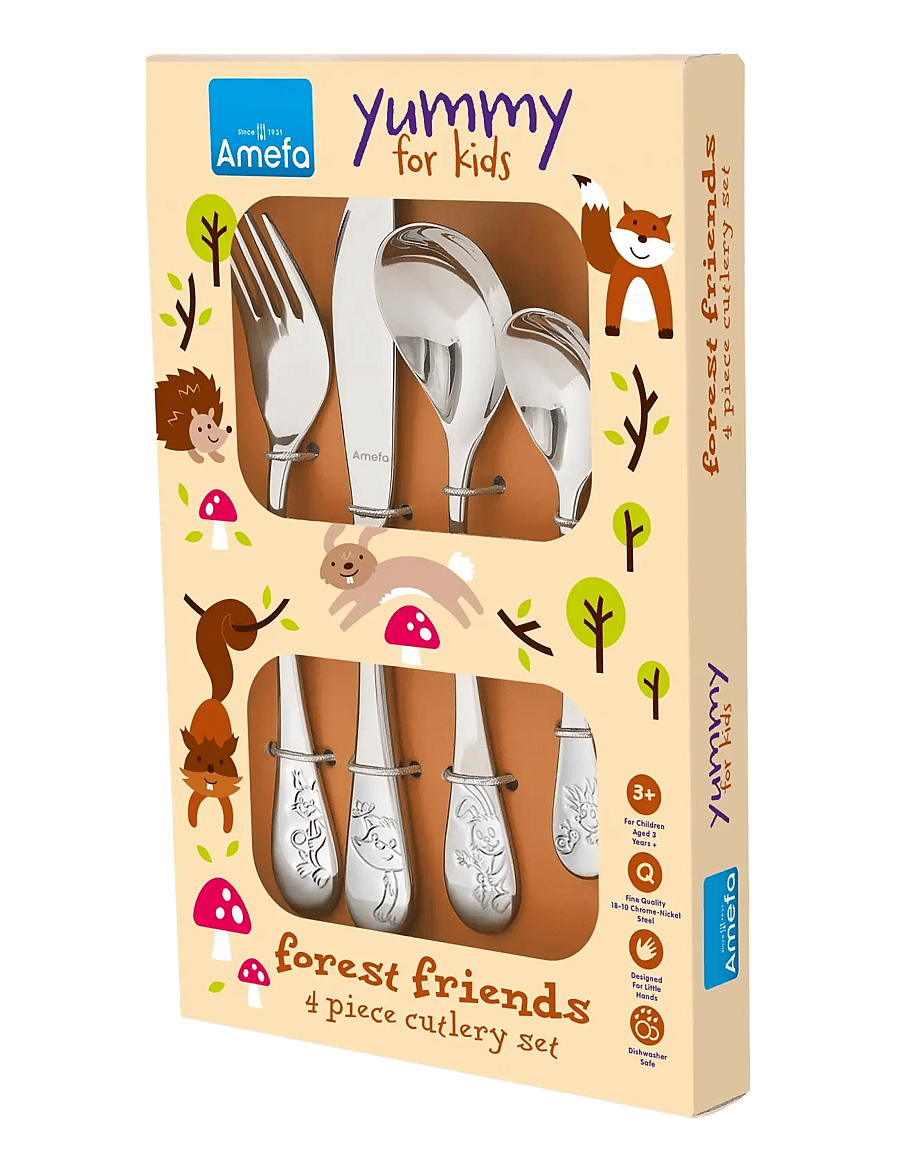 Amefa - Barnbestick Forest Friends 4-psc - söögiriistakomplektid - stainless sttel - 2