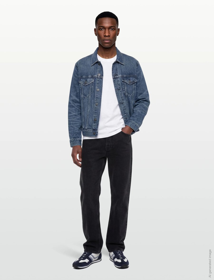 American Eagle - INDIGO CLASSIC DENIM TRUCKER JACKET - uforede denimjakker - light blue - 0