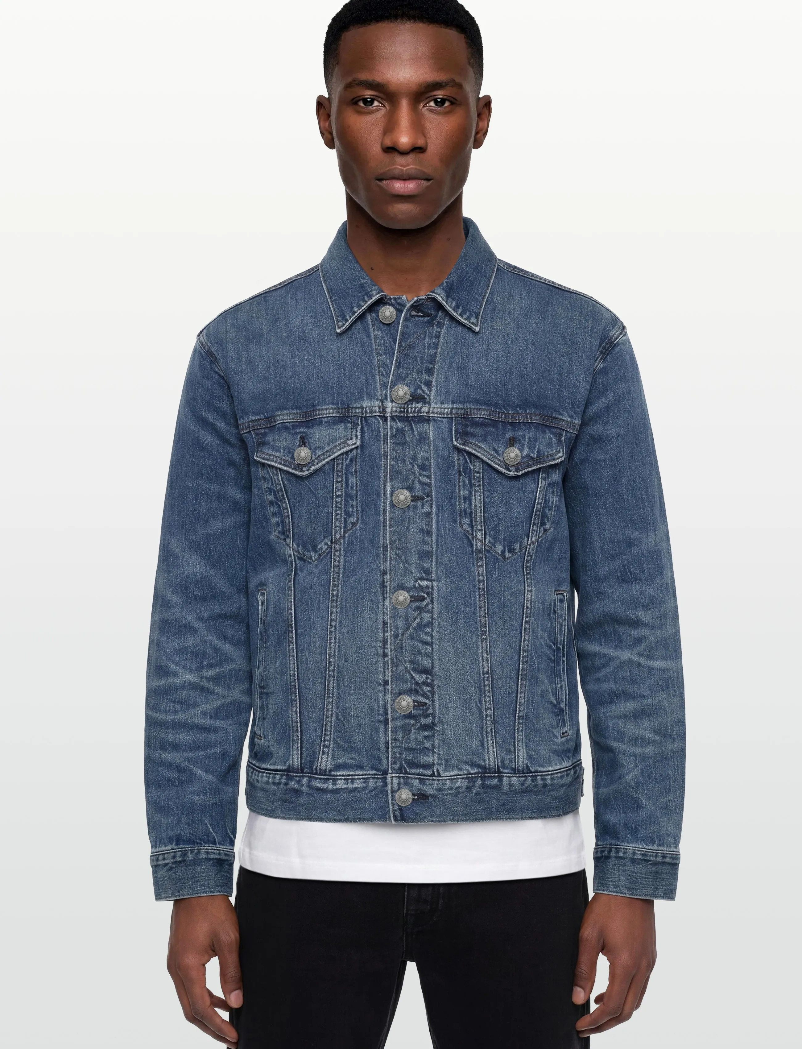 American Eagle Indigo Classic Denim Trucker Jacket jeansjackor herr – bild 2