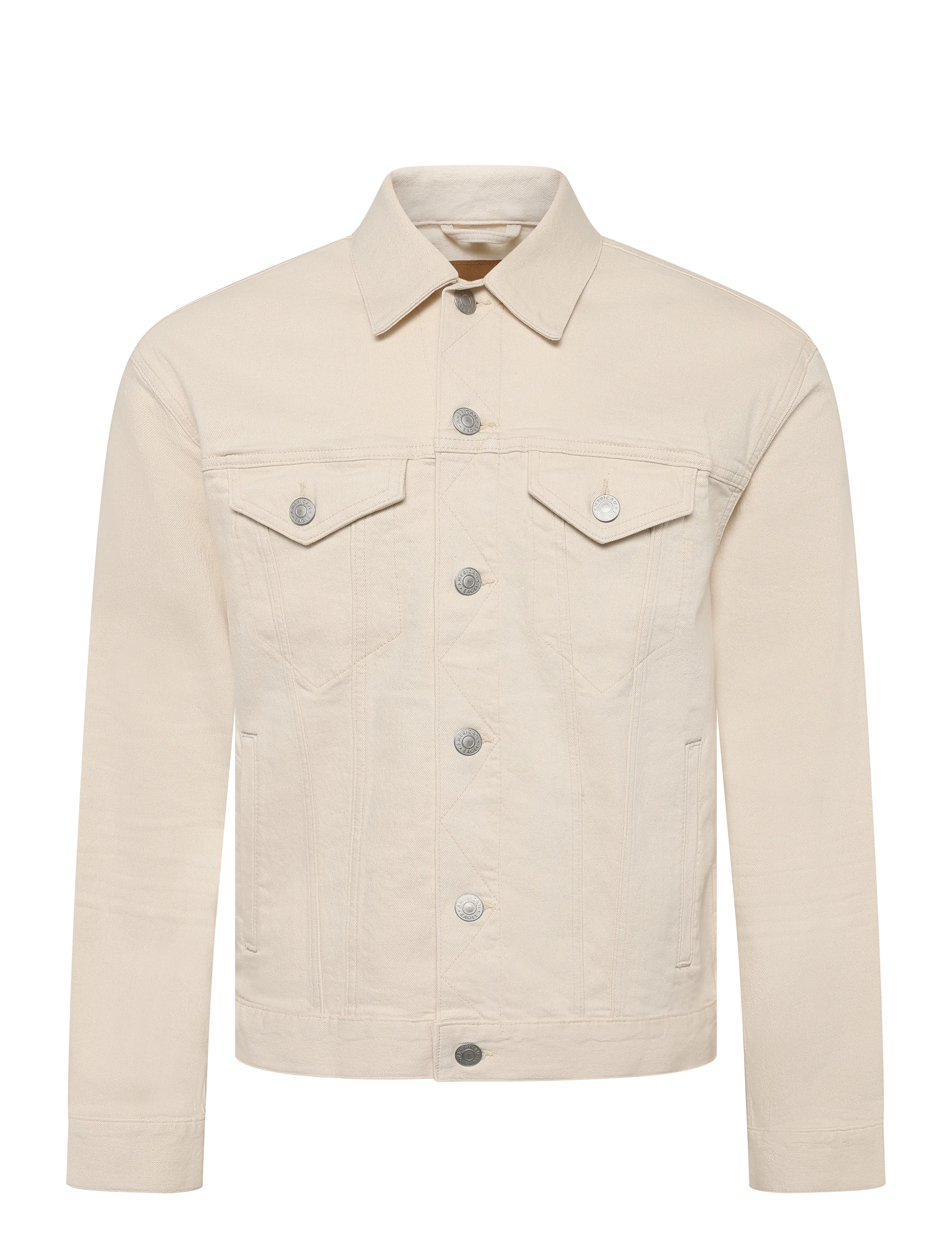 American Eagle ECRU CLASSIC DENIM TRUCKER  JACKET - Uforede denimjakker - NATURAL / cream