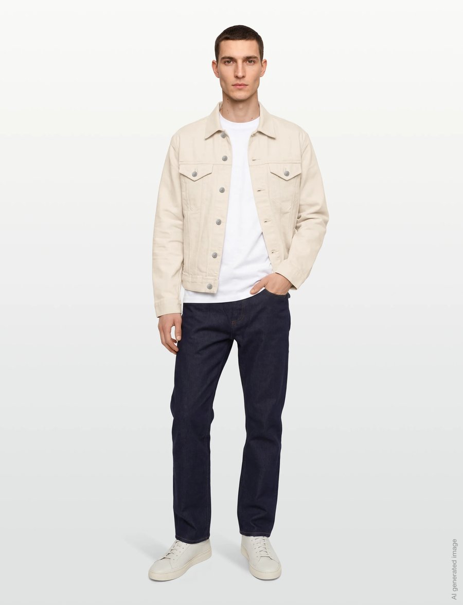 American Eagle - ECRU CLASSIC DENIM TRUCKER JACKET - ungefütterte denimjacken - natural - 0