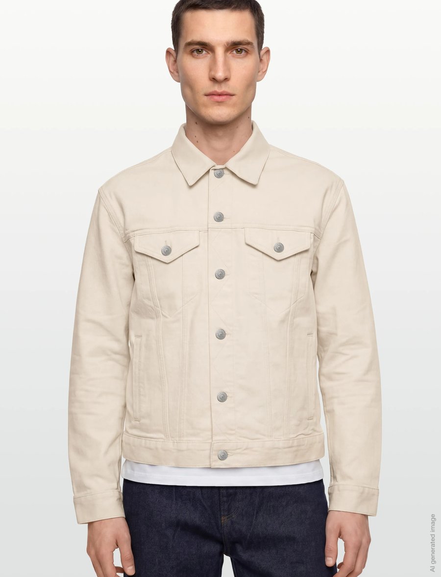 American Eagle - ECRU CLASSIC DENIM TRUCKER JACKET - ungefütterte denimjacken - natural - 3