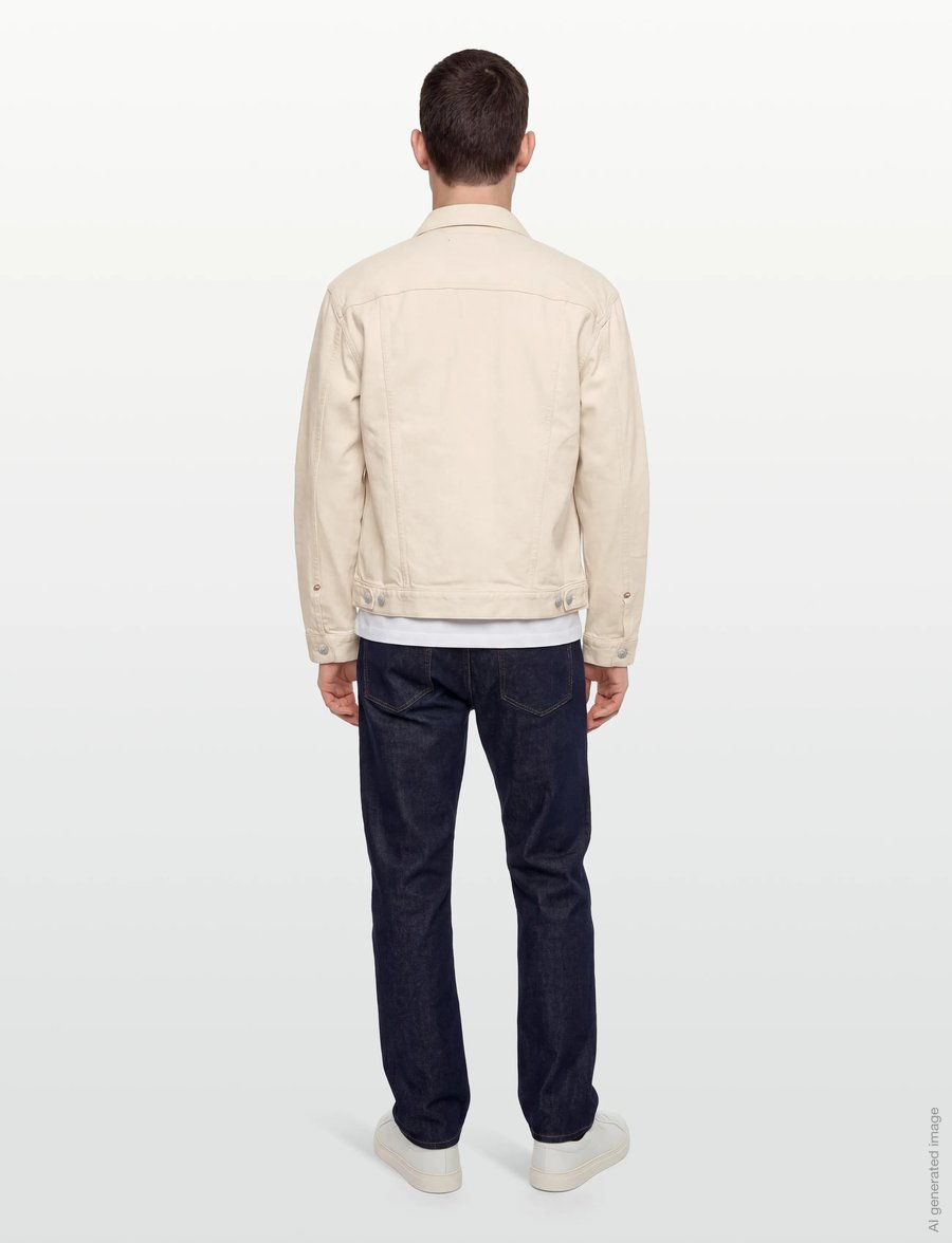 American Eagle - ECRU CLASSIC DENIM TRUCKER JACKET - ungefütterte denimjacken - natural - 4