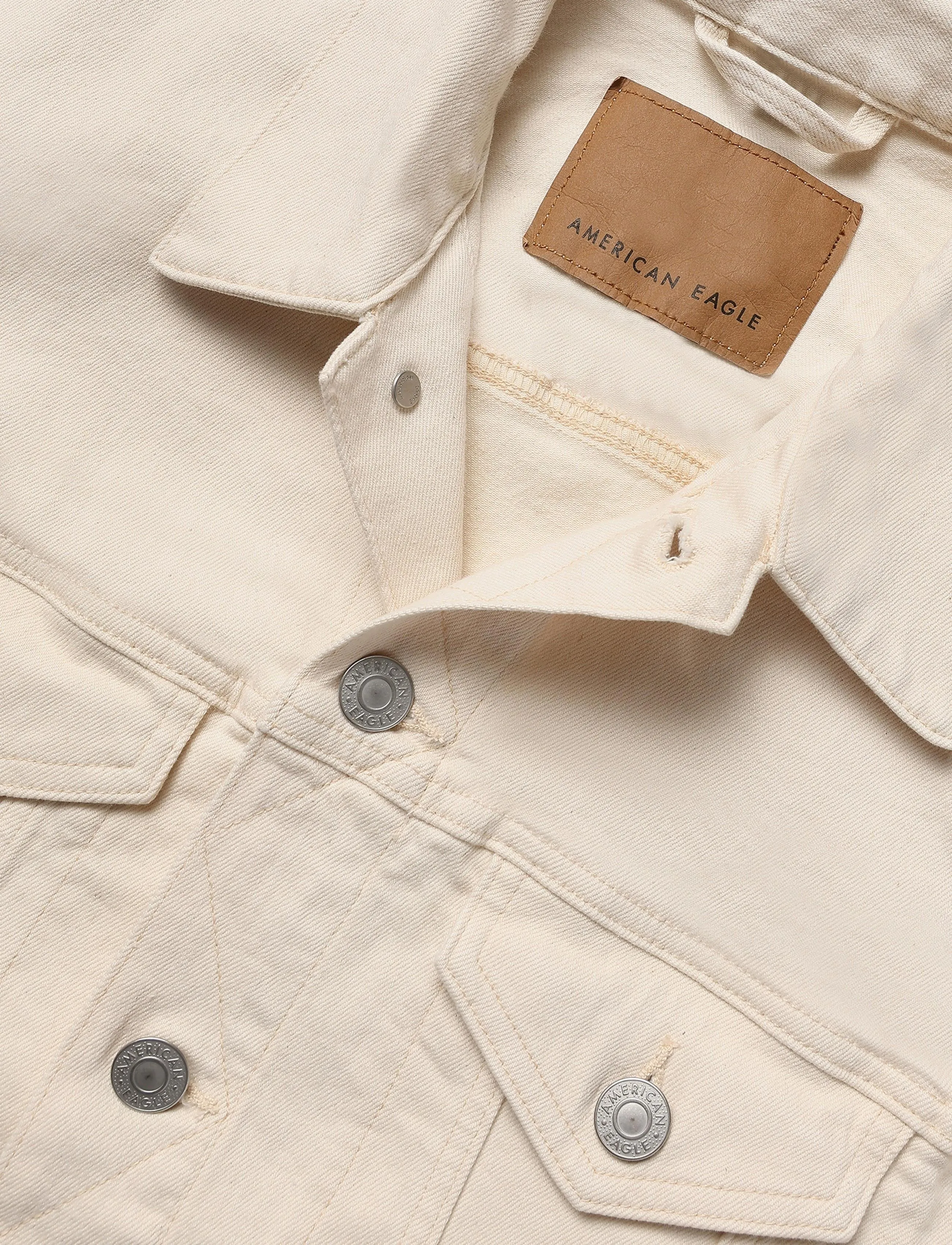 American Eagle - ECRU CLASSIC DENIM TRUCKER  JACKET - natural - 5