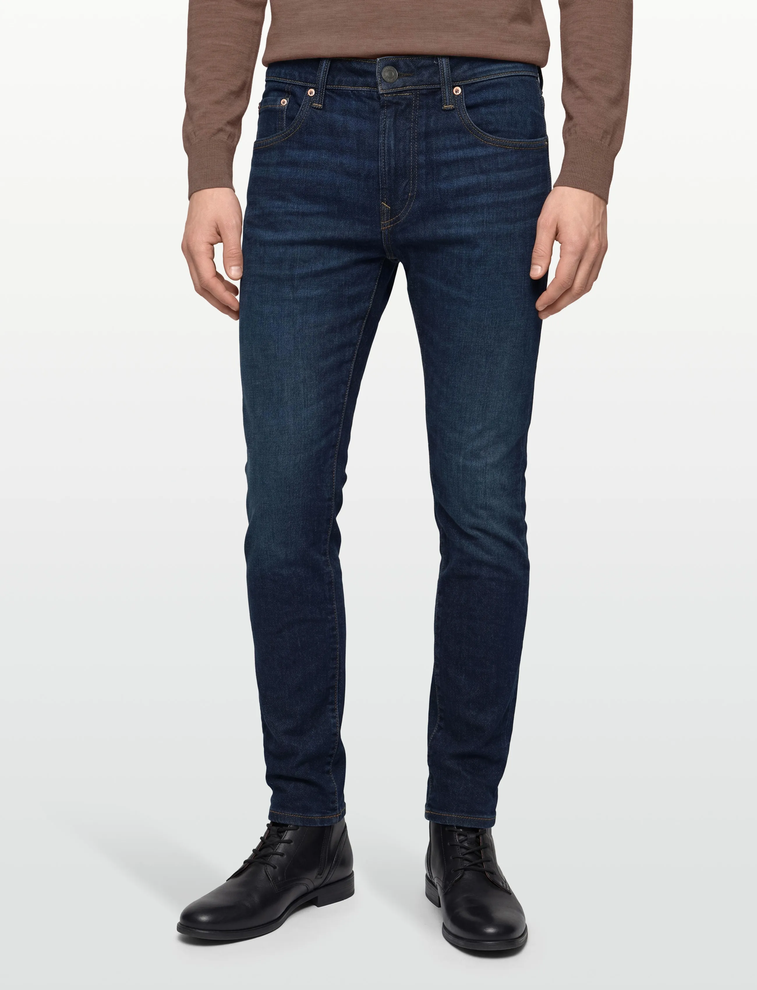 American Eagle - DARK CLEAN SLIM FIT - slim jeans - high tide - 3