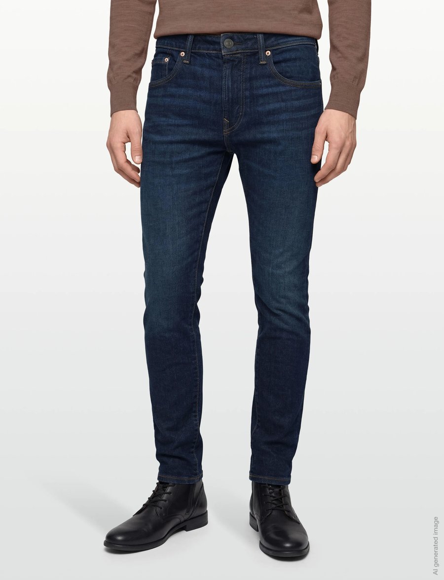American Eagle - DARK CLEAN SLIM FIT - slim jeans - high tide - 3