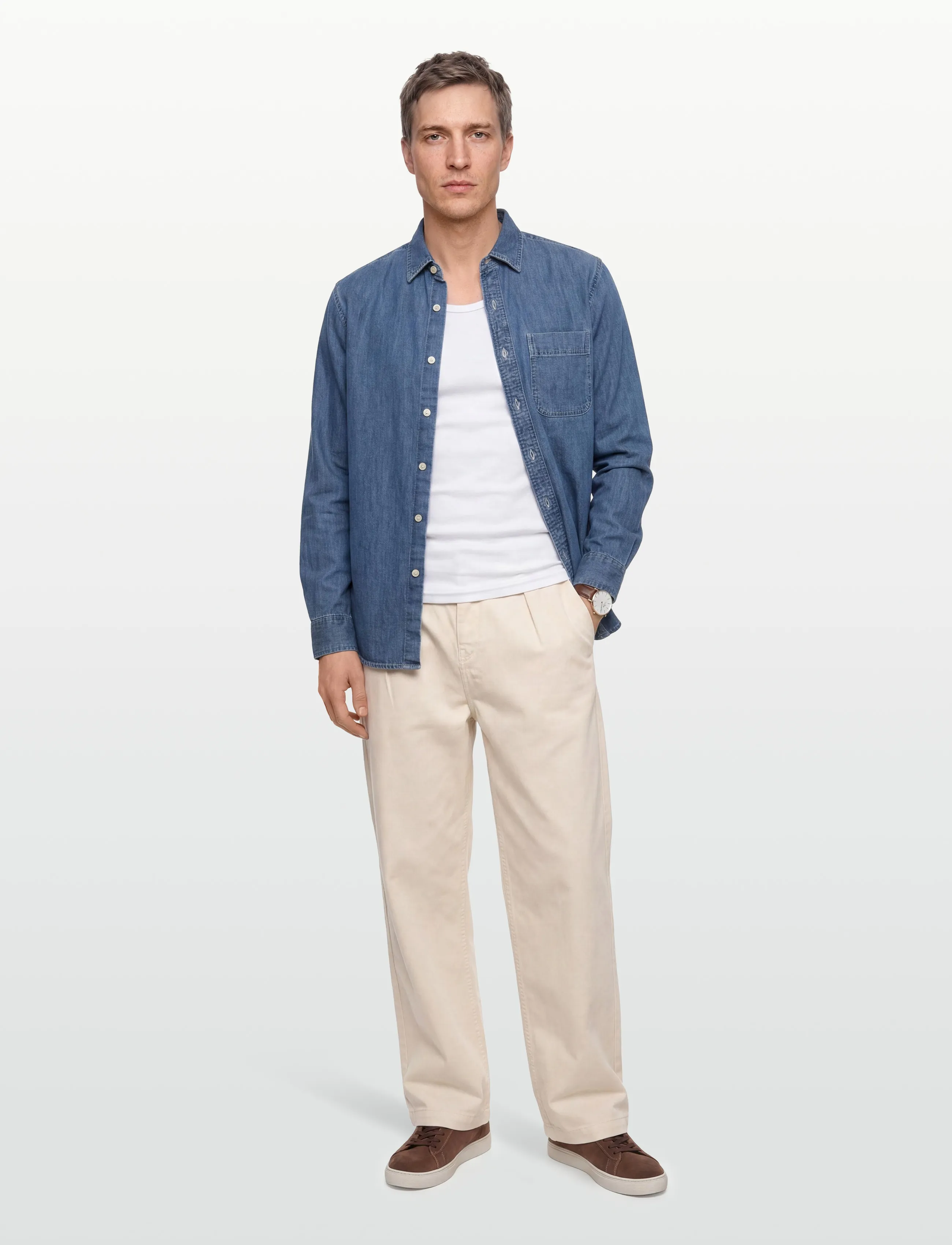 American Eagle Cf Csc Denim Shirt, S, Blue, Skjorter > Afslappet Shirts, Herre