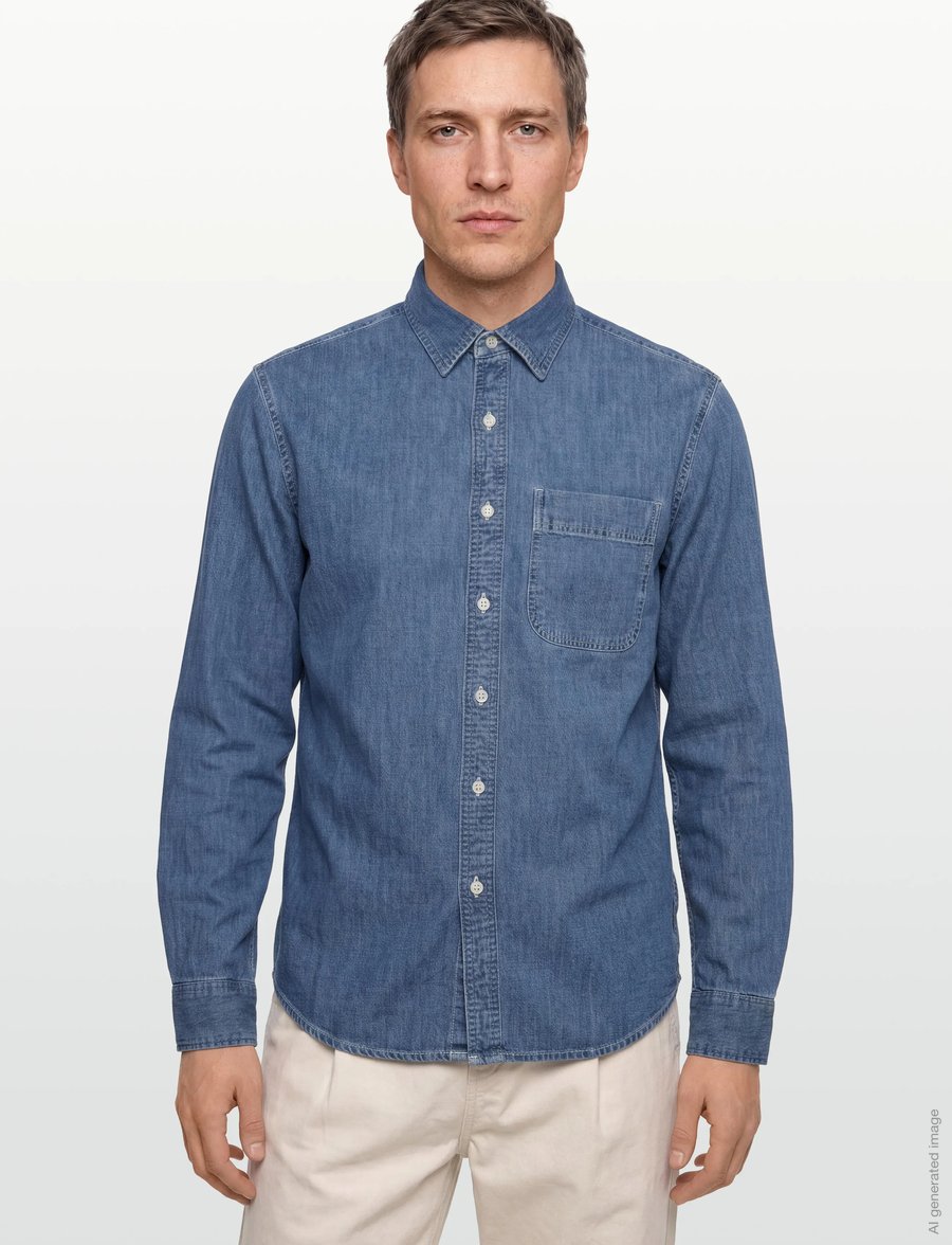 American Eagle - CF CSC DENIM SHIRT - denimskjorter - medium wash - 3