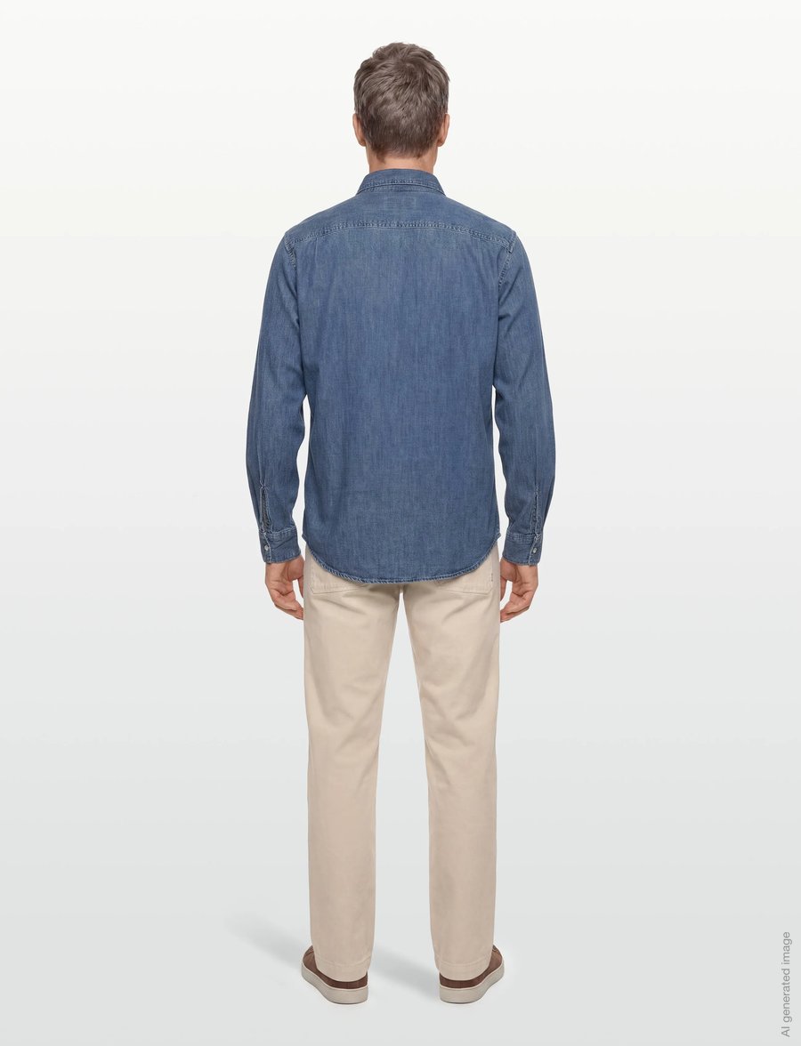 American Eagle - CF CSC DENIM SHIRT - denimskjorter - medium wash - 4