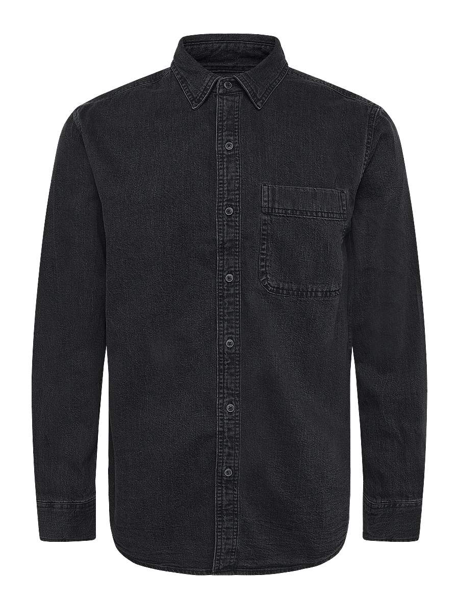 American Eagle - 2390 CF CSC BLACK DENIM SHIRT - jeansskjortor - 1 year black wash - 0