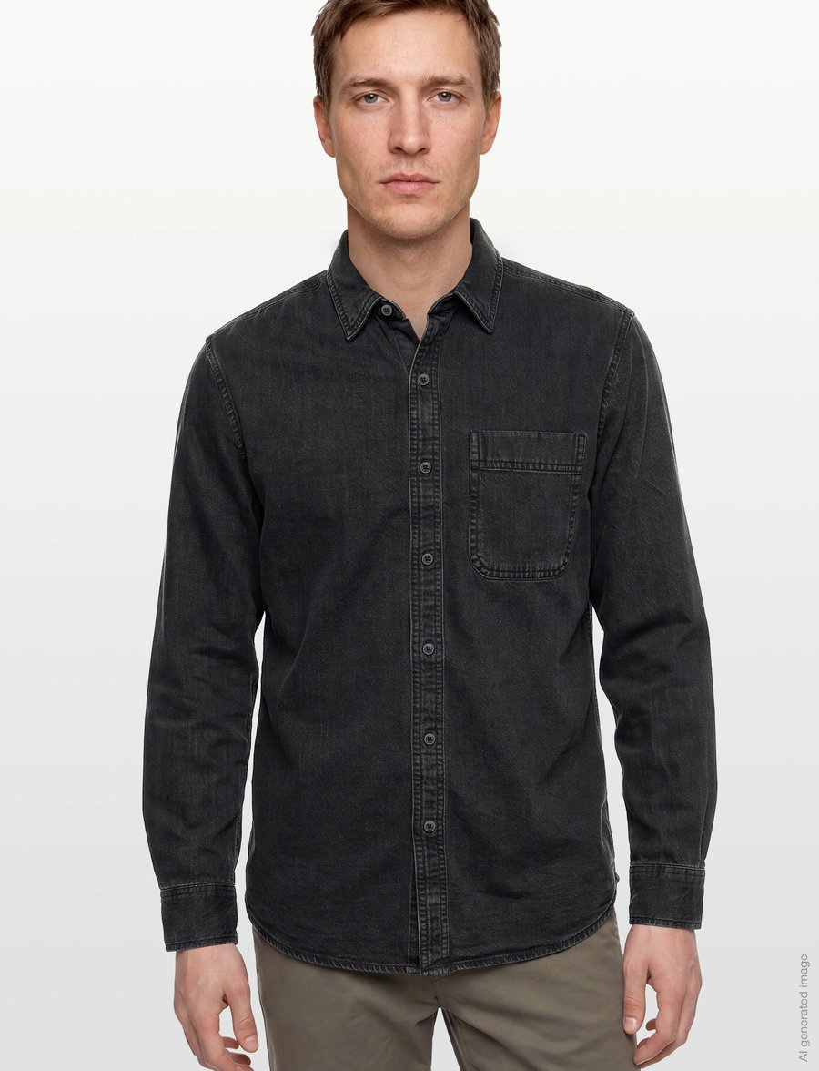 American Eagle - 2390 CF CSC BLACK DENIM SHIRT - teksasärgid - 1 year black wash - 3