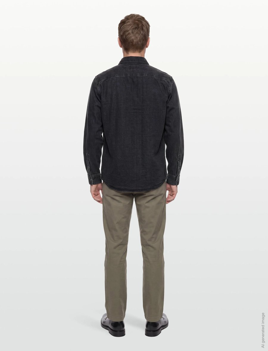 American Eagle - 2390 CF CSC BLACK DENIM SHIRT - teksasärgid - 1 year black wash - 4