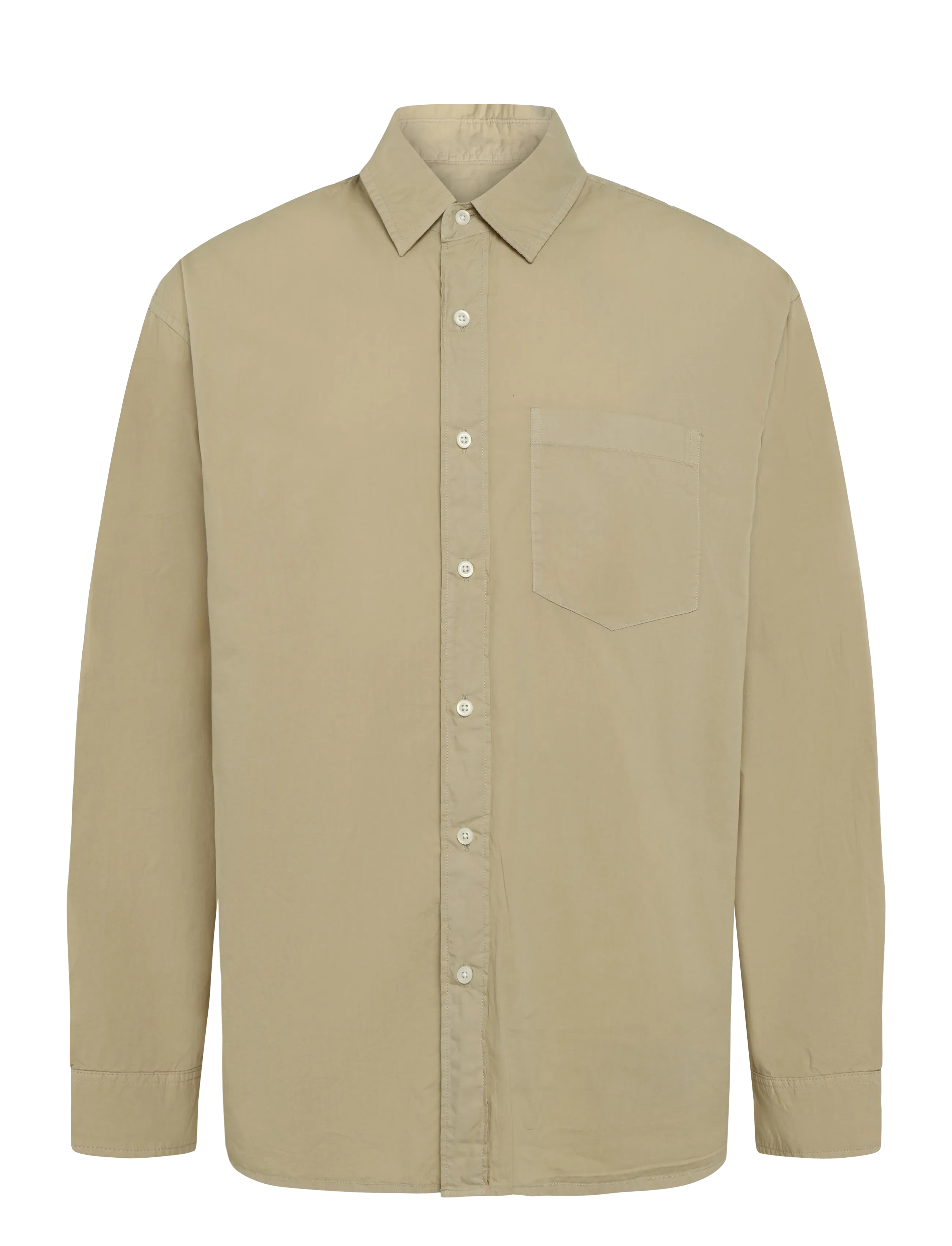 American Eagle FADED KHAKI OVERSIZED CSC GARMENT DYE POPLIN SHIRT - Nyheter - DUNE KHAKI / khaki/green