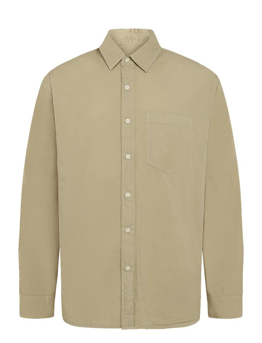 American Eagle - FADED KHAKI OVERSIZED CSC GARMENT DYE POPLIN SHIRT - casual skjortor - dune khaki - 0