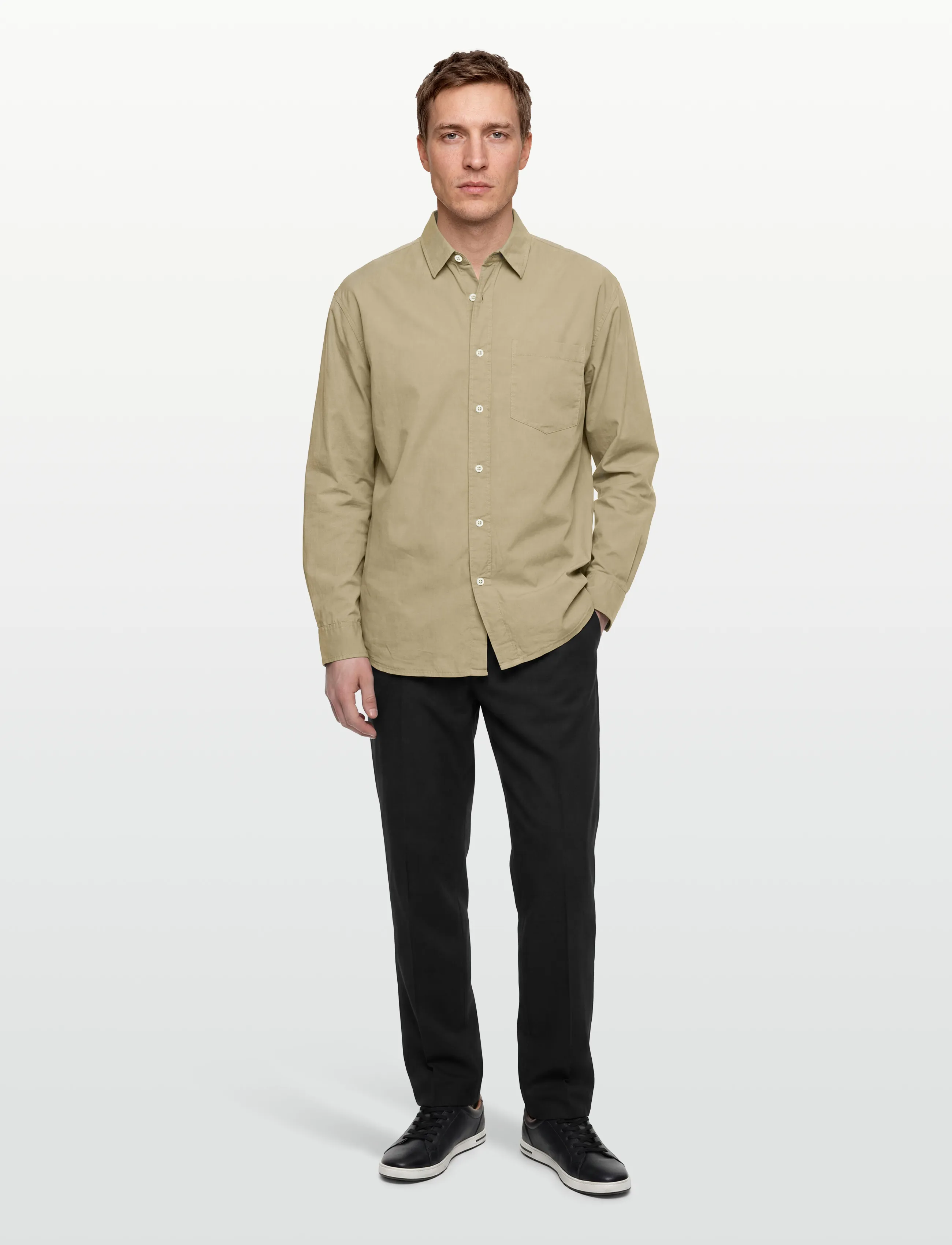 American Eagle - FADED KHAKI OVERSIZED CSC GARMENT DYE POPLIN SHIRT - casual shirts - dune khaki - 0