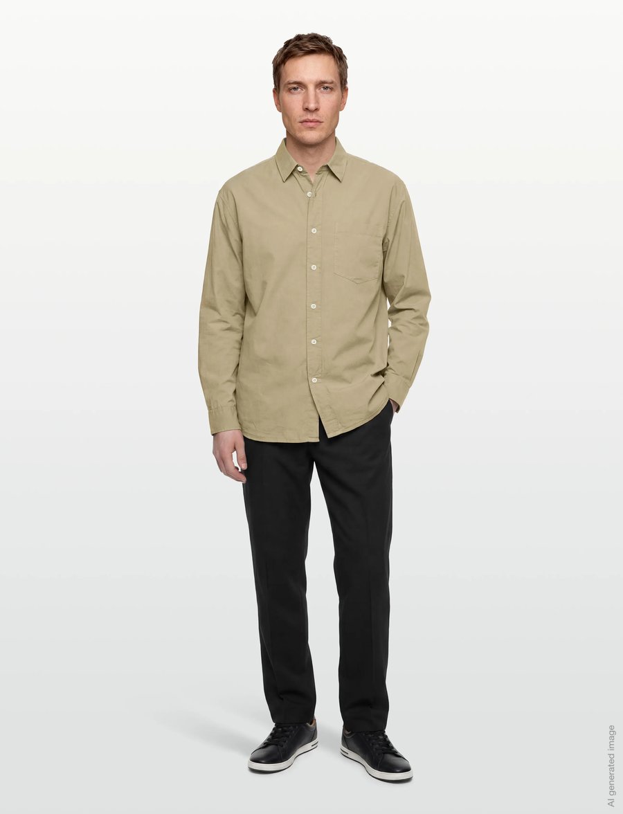 American Eagle - FADED KHAKI OVERSIZED CSC GARMENT DYE POPLIN SHIRT - casual skjortor - dune khaki - 0