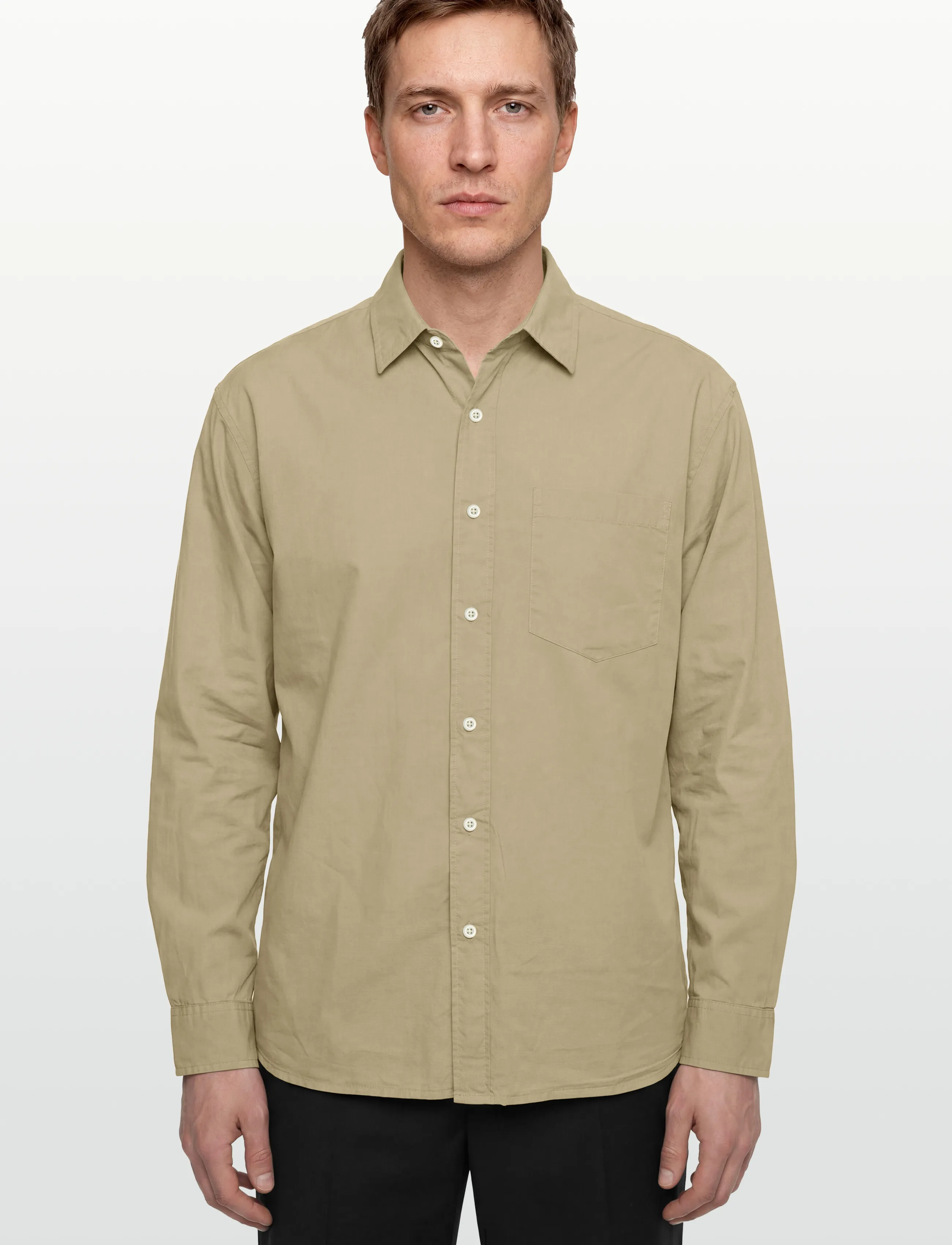 American Eagle - FADED KHAKI OVERSIZED CSC GARMENT DYE POPLIN SHIRT - casual shirts - dune khaki - 3