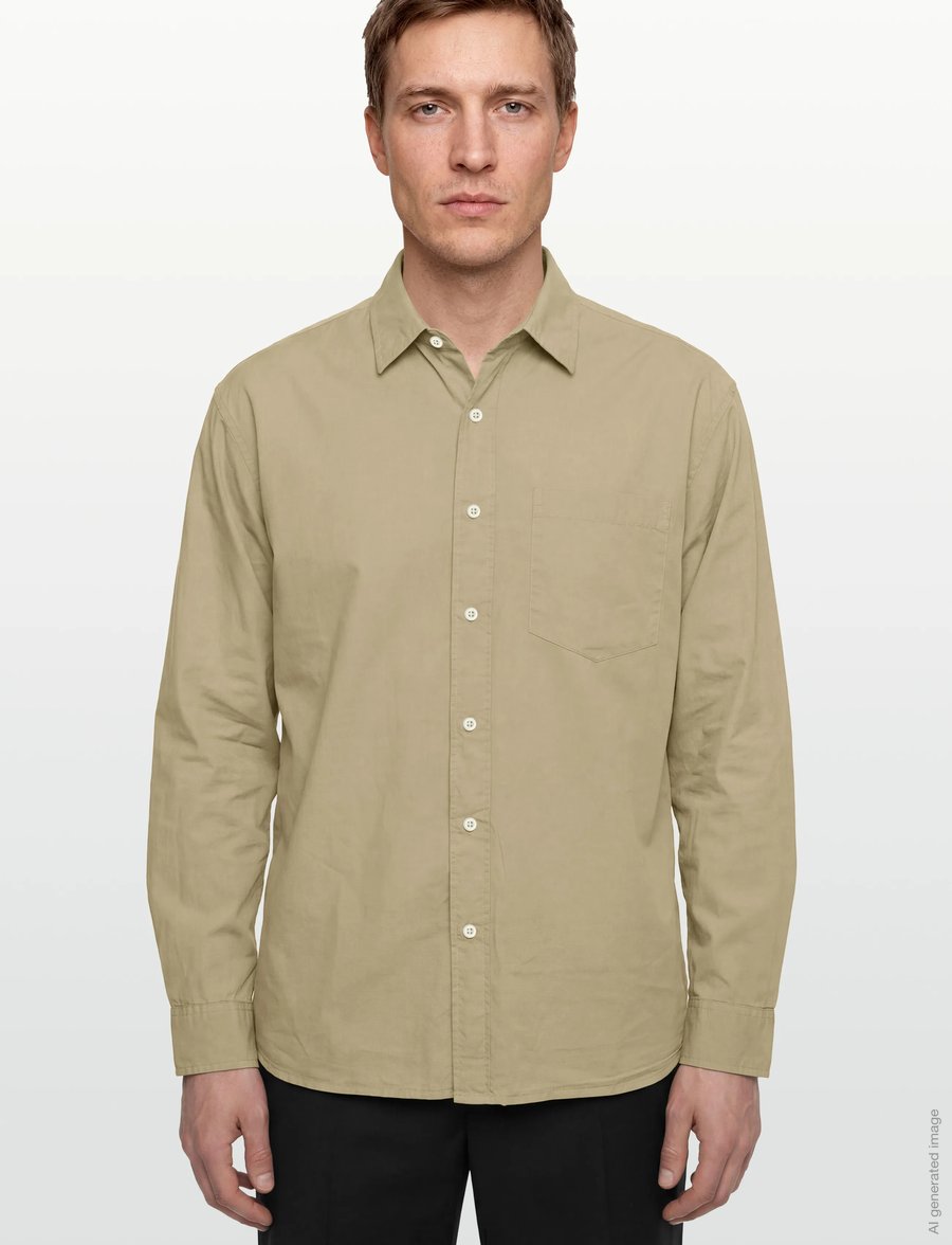 American Eagle - FADED KHAKI OVERSIZED CSC GARMENT DYE POPLIN SHIRT - casual skjortor - dune khaki - 3