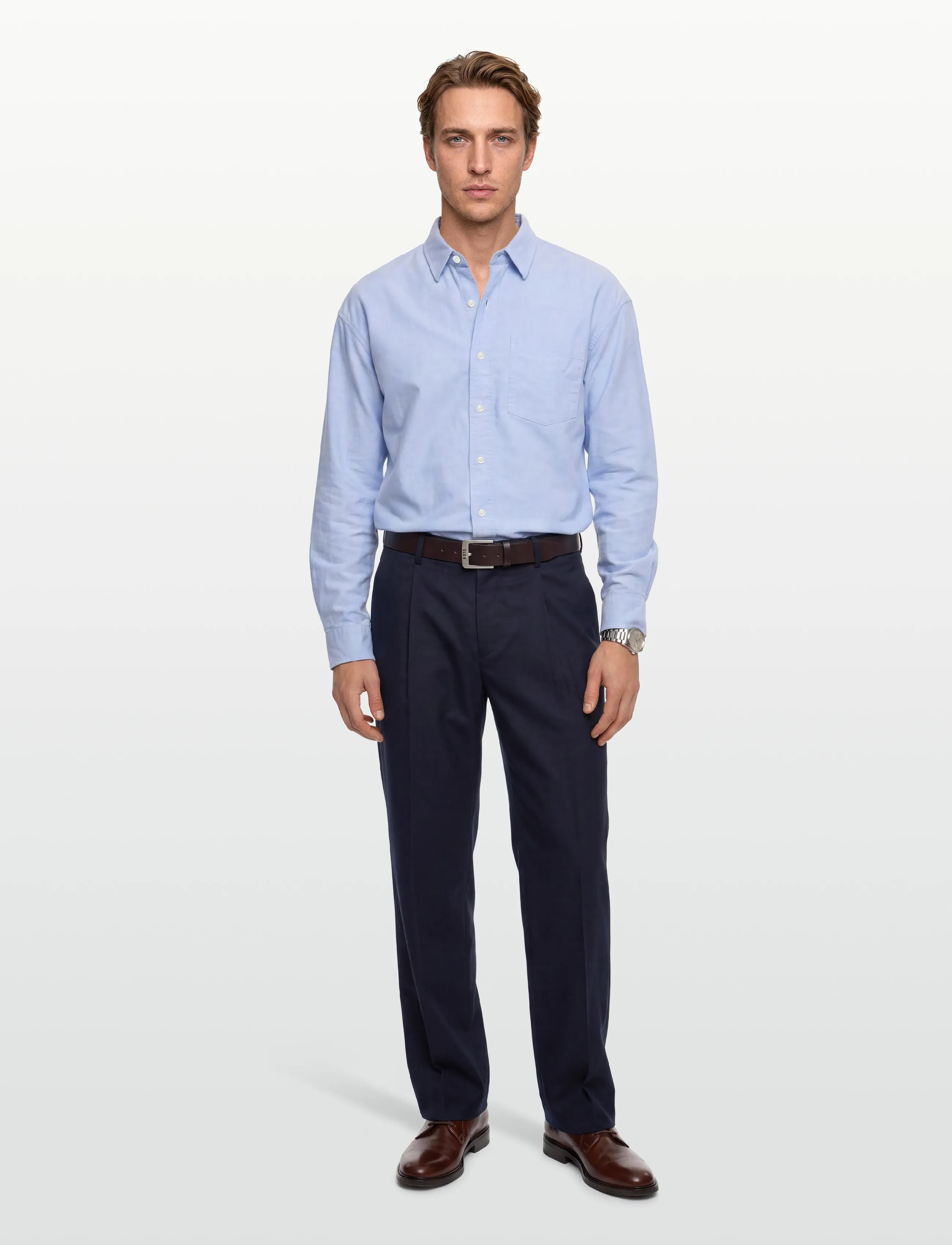 American Eagle PERFECT BLUE OVERSIZED CSC YD OXFORD SHIRT - Skjortor - ICE BLUE / blue
