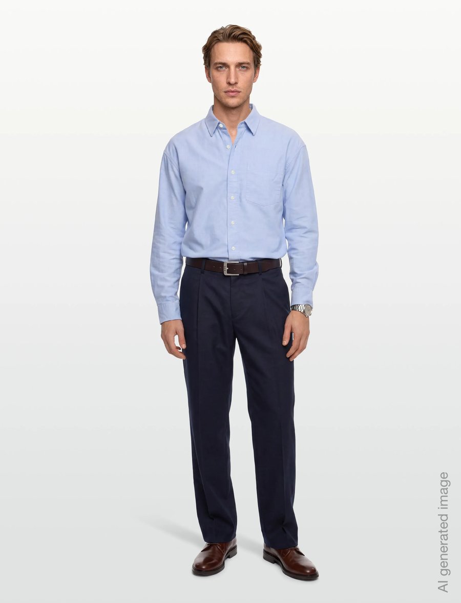 American Eagle - PERFECT BLUE OVERSIZED CSC YD OXFORD SHIRT - oxford shirts - ice blue - 0