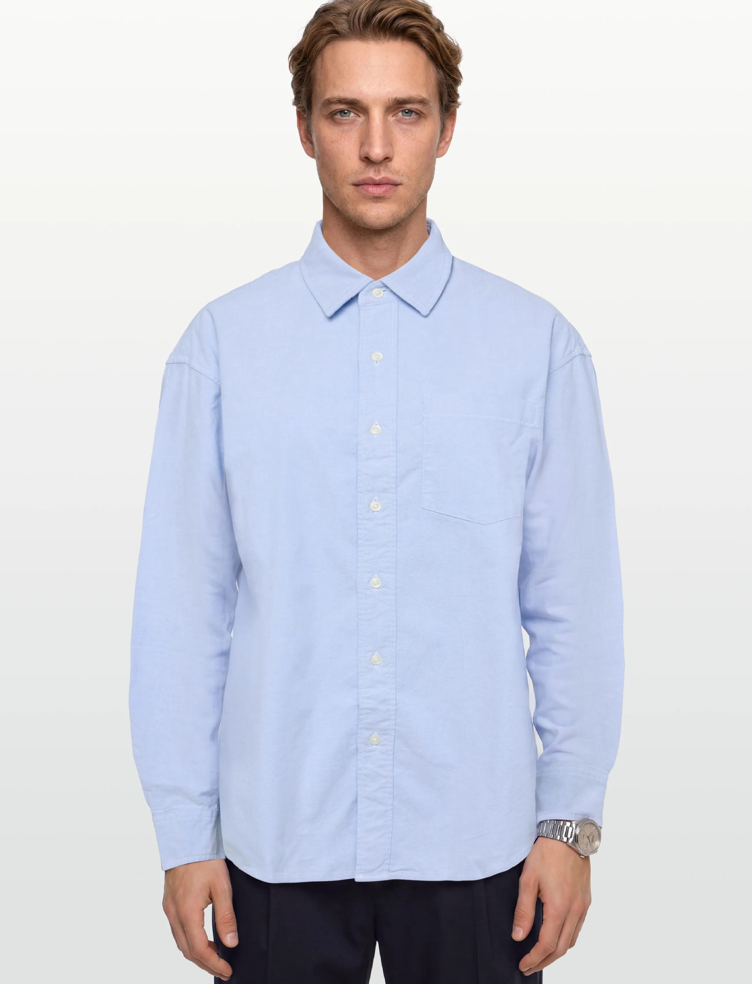 American Eagle - PERFECT BLUE OVERSIZED CSC YD OXFORD SHIRT - oxford shirts - ice blue - 3