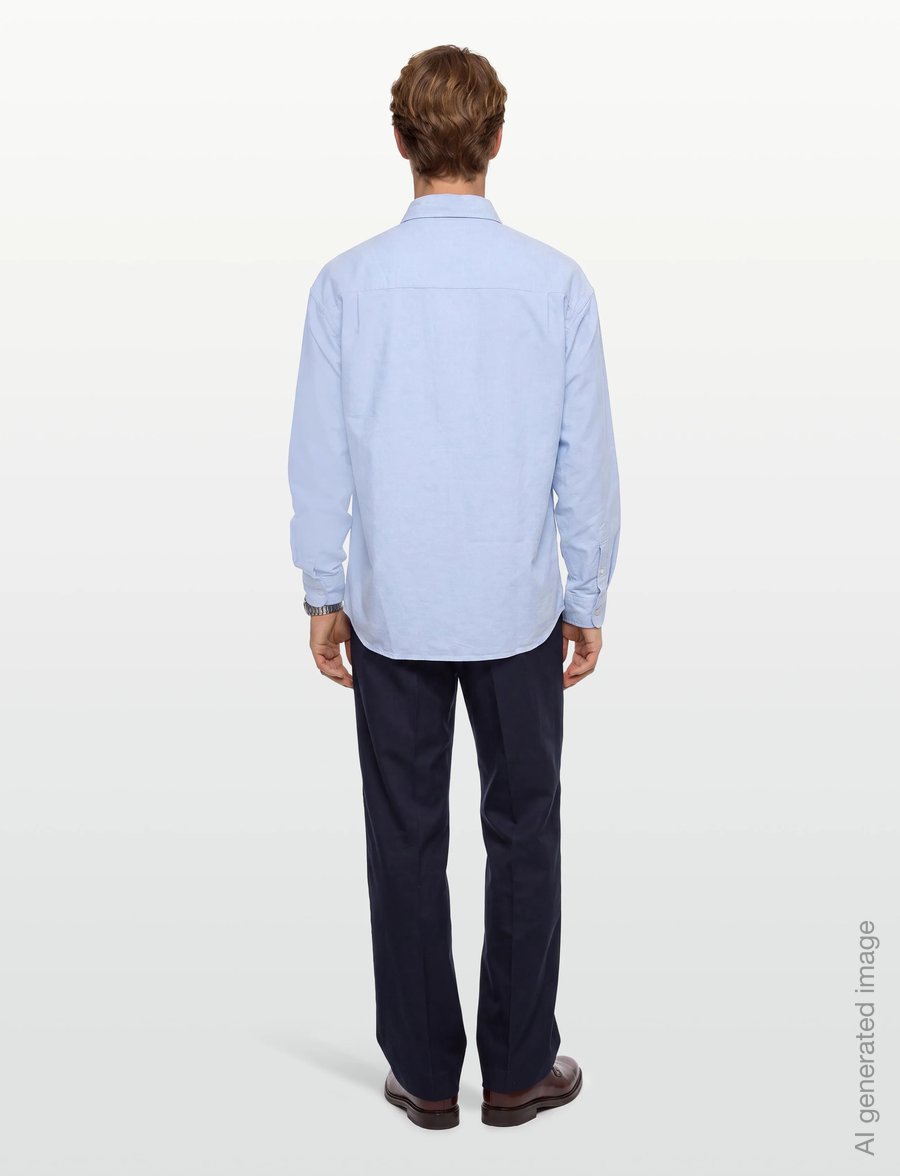 American Eagle - PERFECT BLUE OVERSIZED CSC YD OXFORD SHIRT - oxford shirts - ice blue - 4