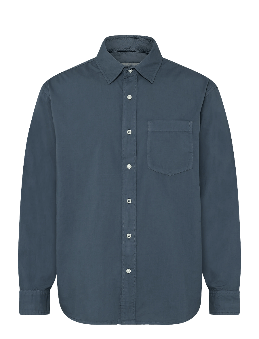 American Eagle - POSTAL NAVY OVERSIZED CSC GARMENT DYE POPLIN SHIRT - freizeithemden - rich navy - 1