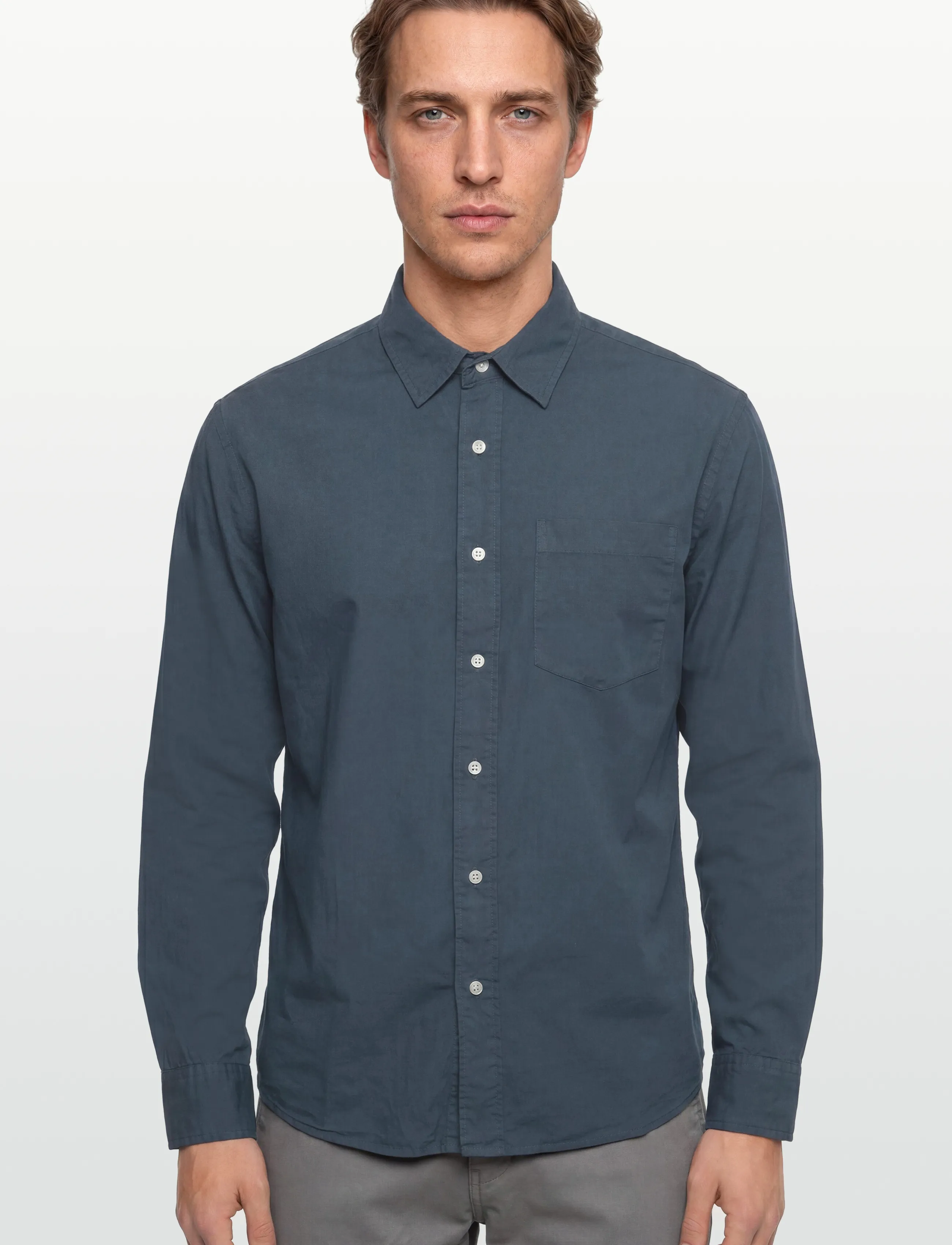 American Eagle - POSTAL NAVY OVERSIZED CSC GARMENT DYE POPLIN SHIRT - rich navy - 3
